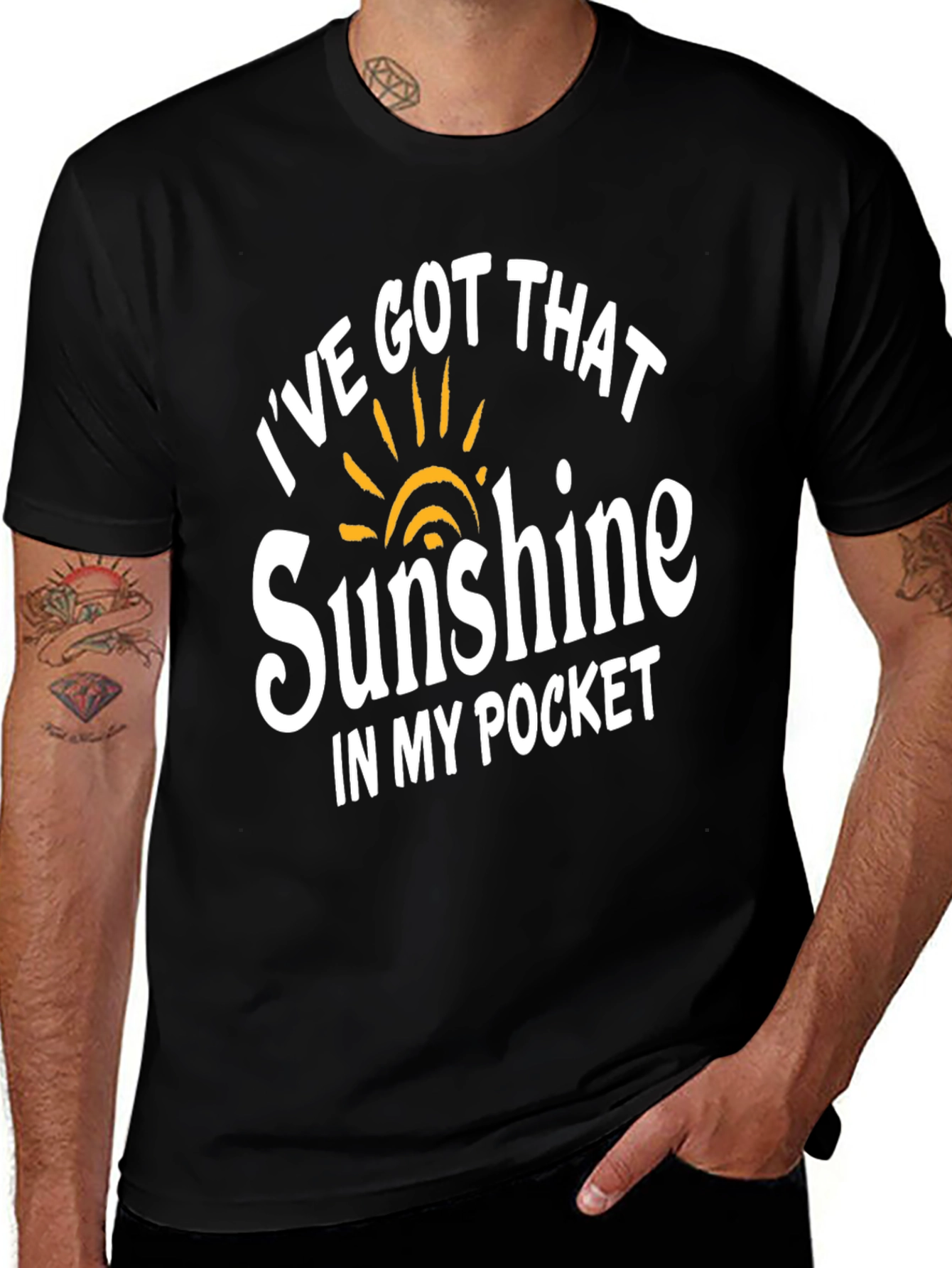 Sunshine in My Pocket Black Graphic T-Shirt