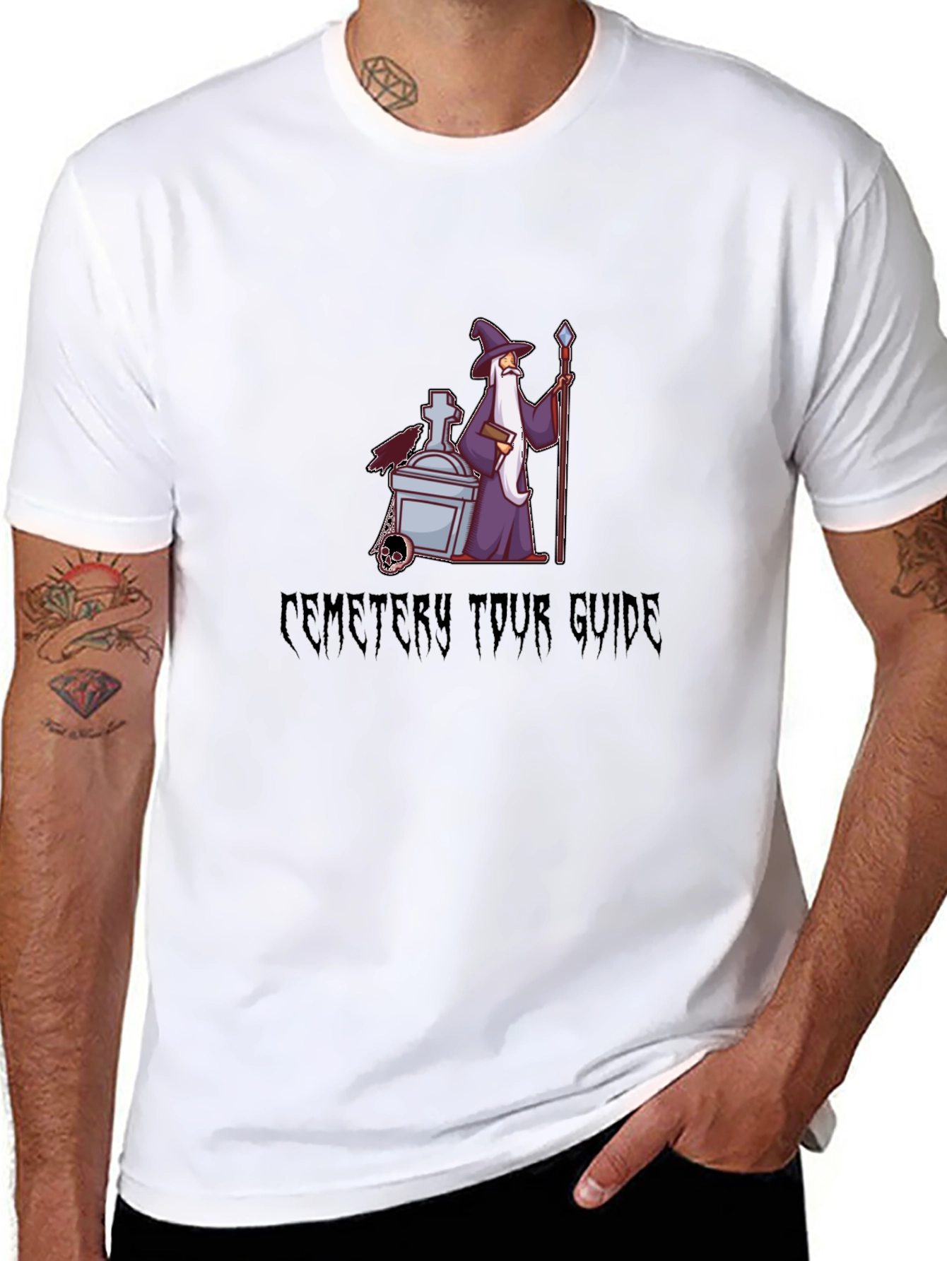 Cemetery Tour Guide Black T-Shirt