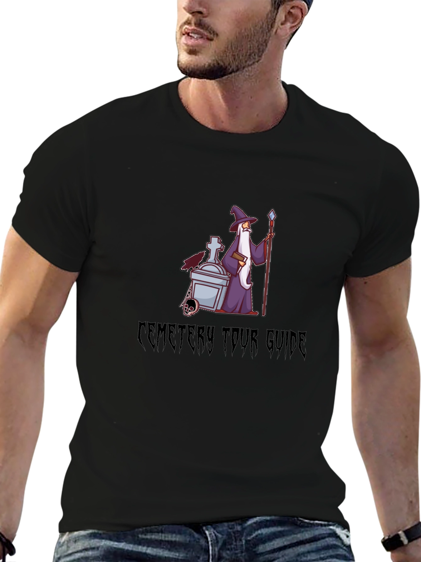 Cemetery Tour Guide Black T-Shirt