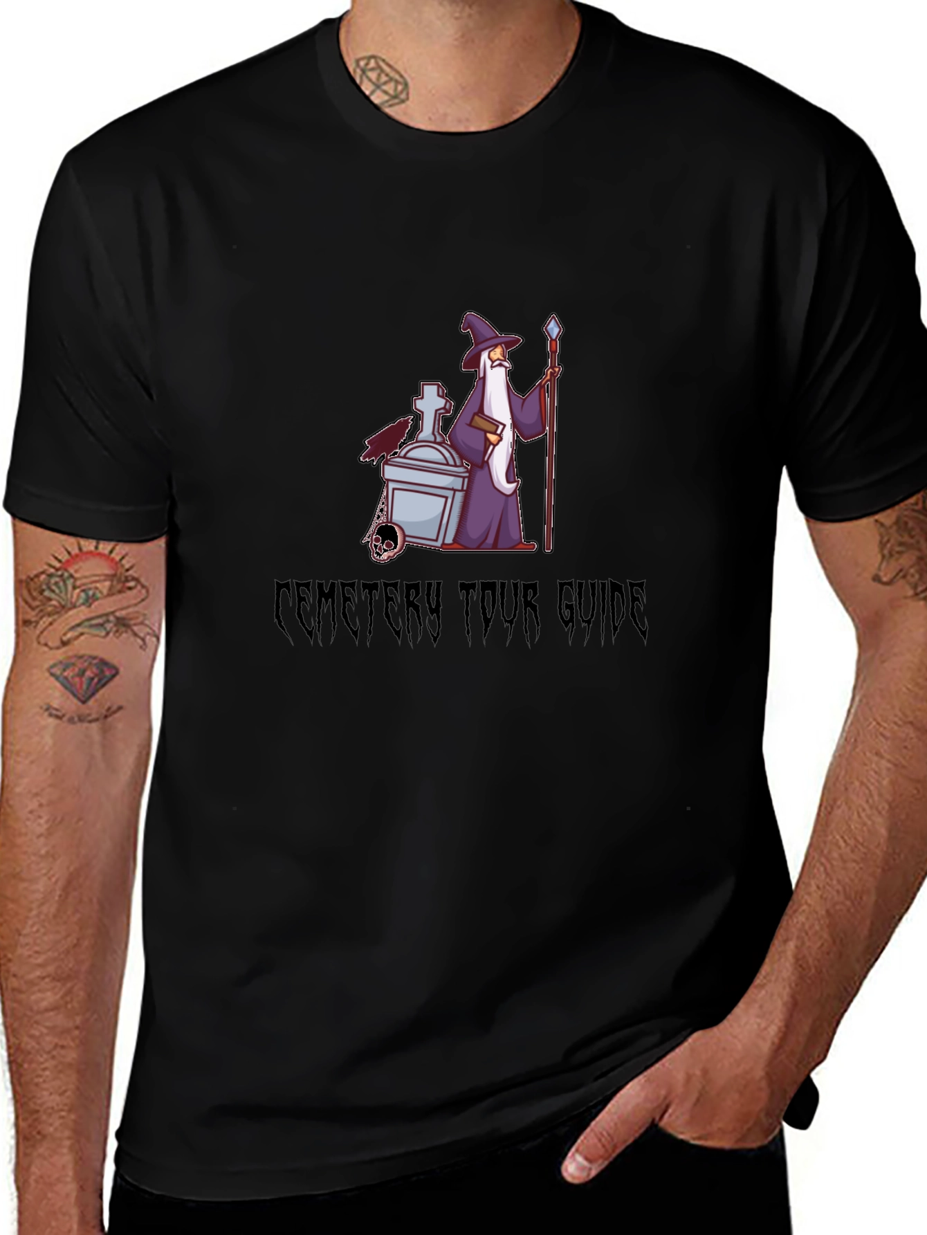 Cemetery Tour Guide Black T-Shirt