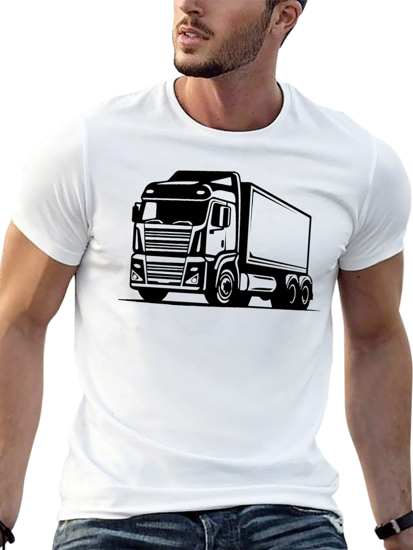 Truck Graphic Tee - Classic Black Trucker Shirt