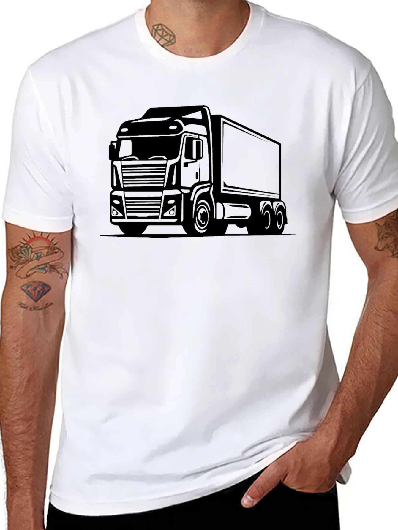 Truck Graphic Tee - Classic Black Trucker Shirt
