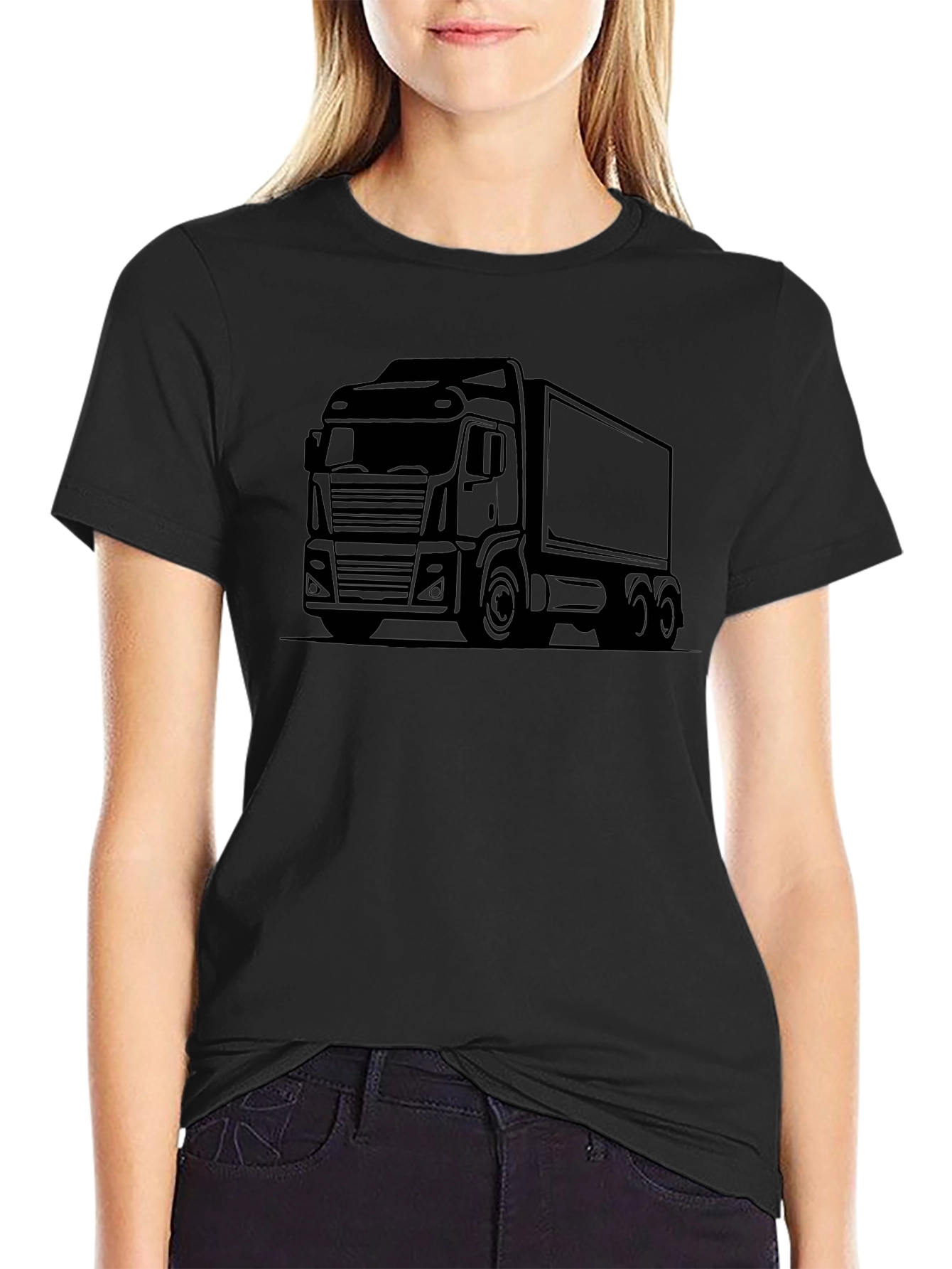 Truck Graphic Tee - Classic Black Trucker Shirt