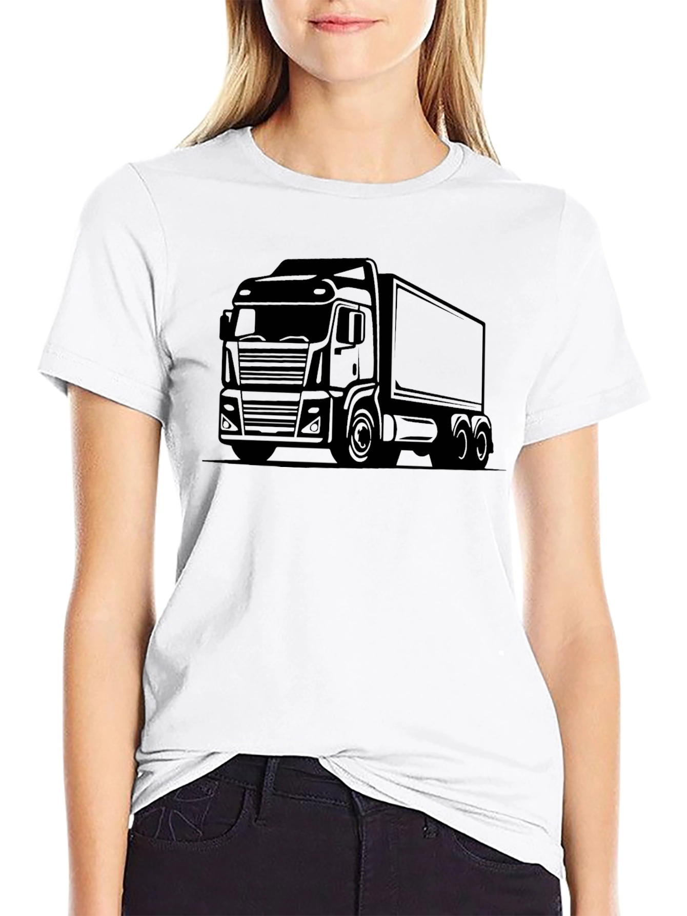Truck Graphic Tee - Classic Black Trucker Shirt