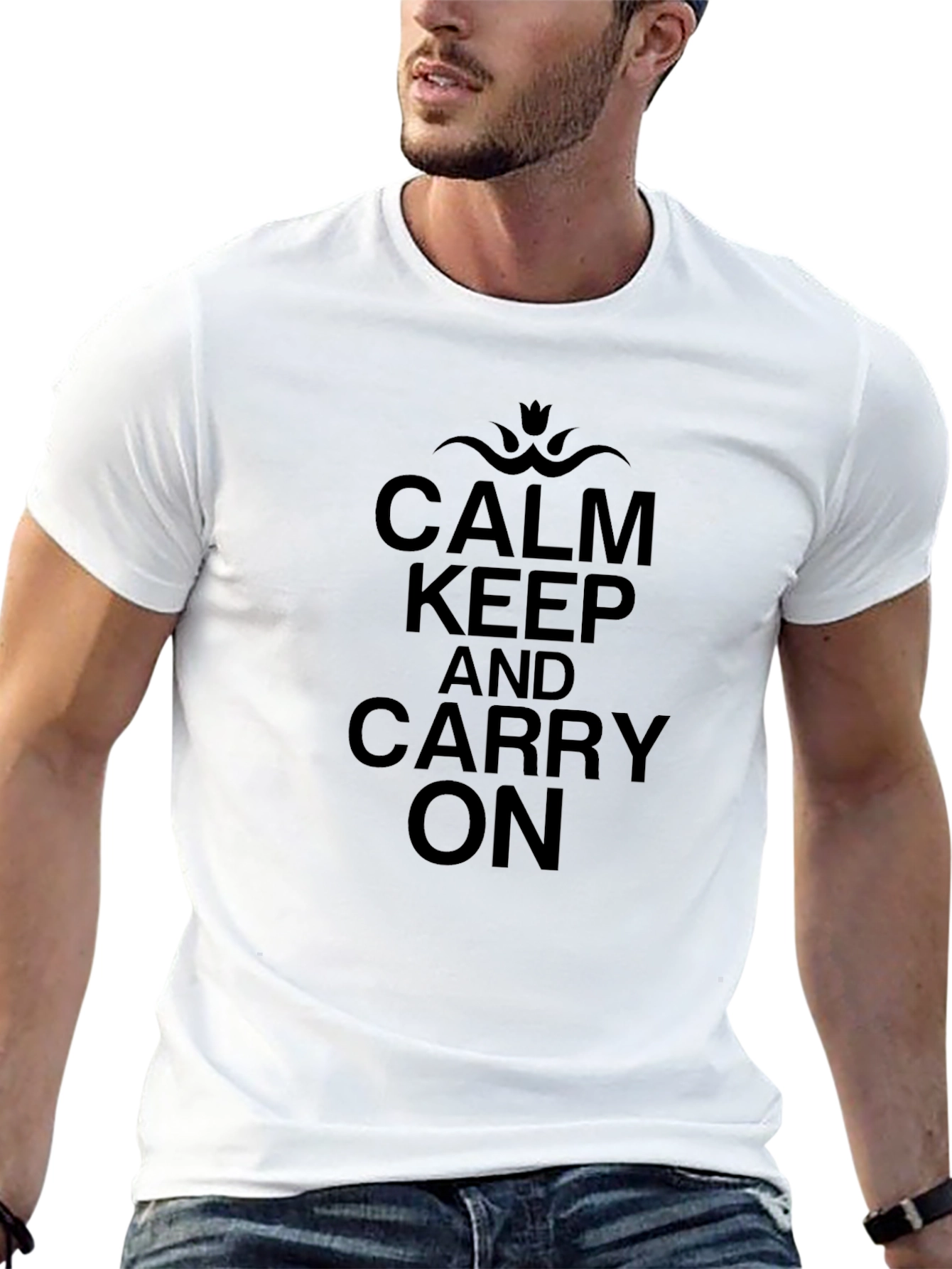 Keep Calm and Carry On Black T-Shirt
