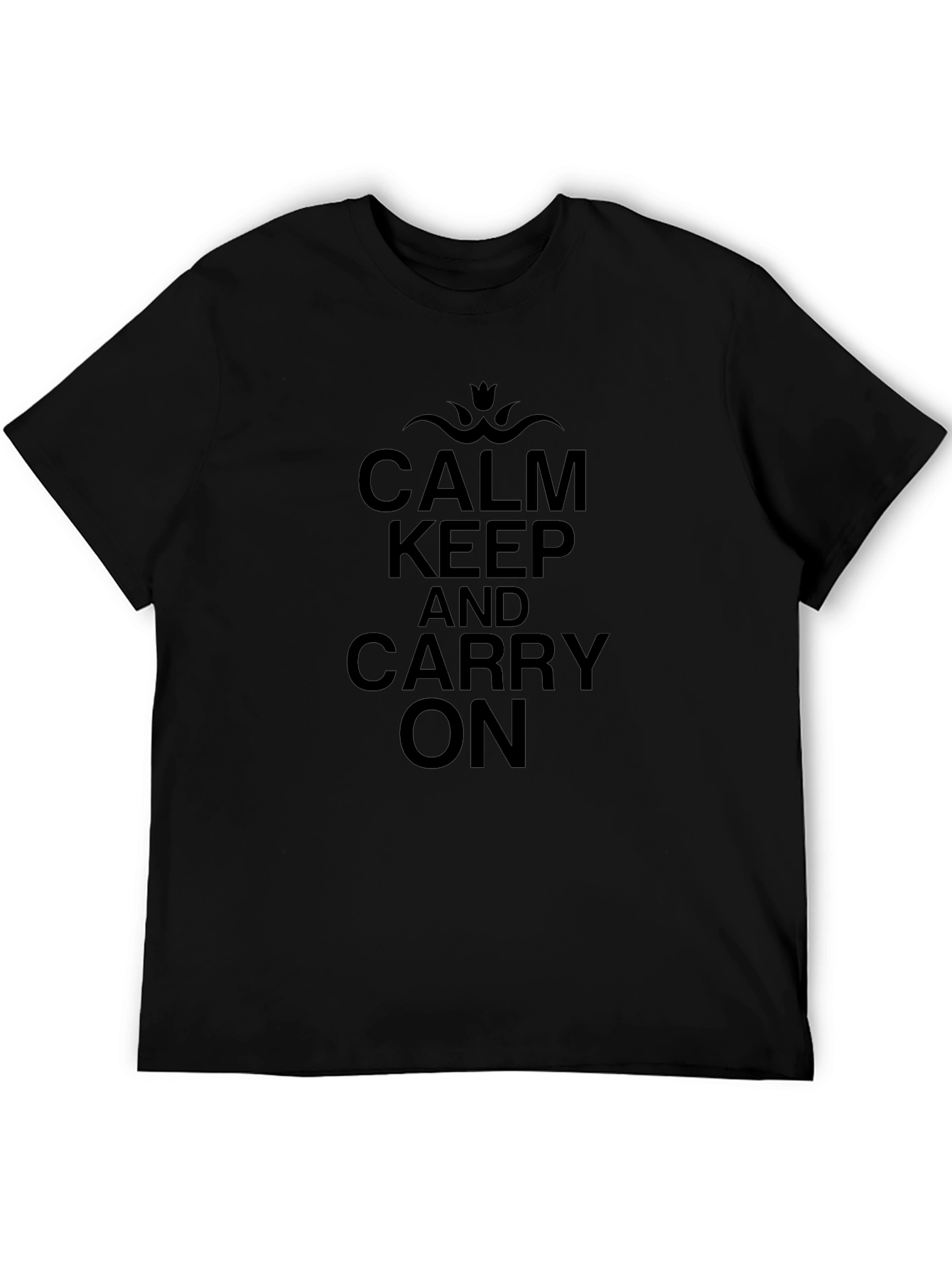 Keep Calm and Carry On Black T-Shirt