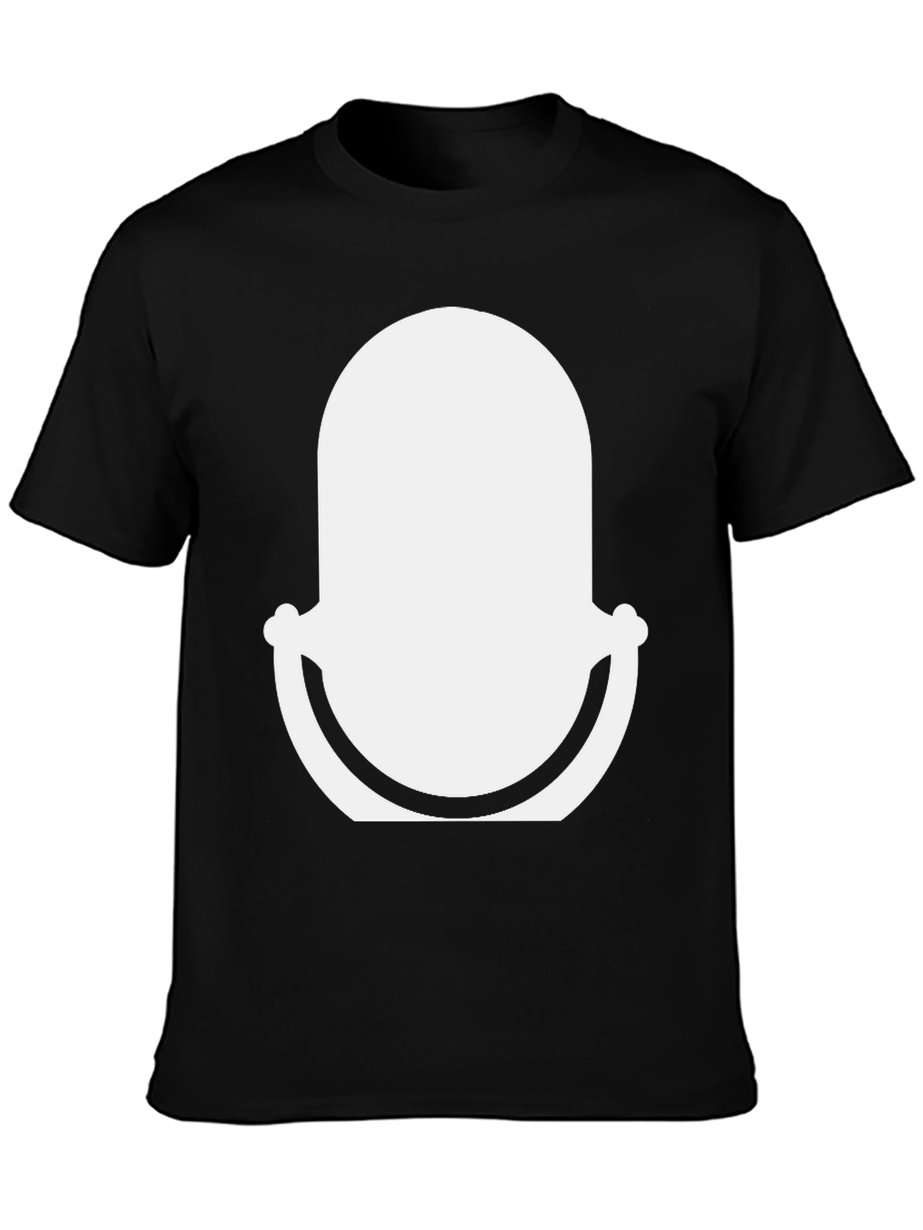 Black T-Shirt with Abstract White Graphic Design