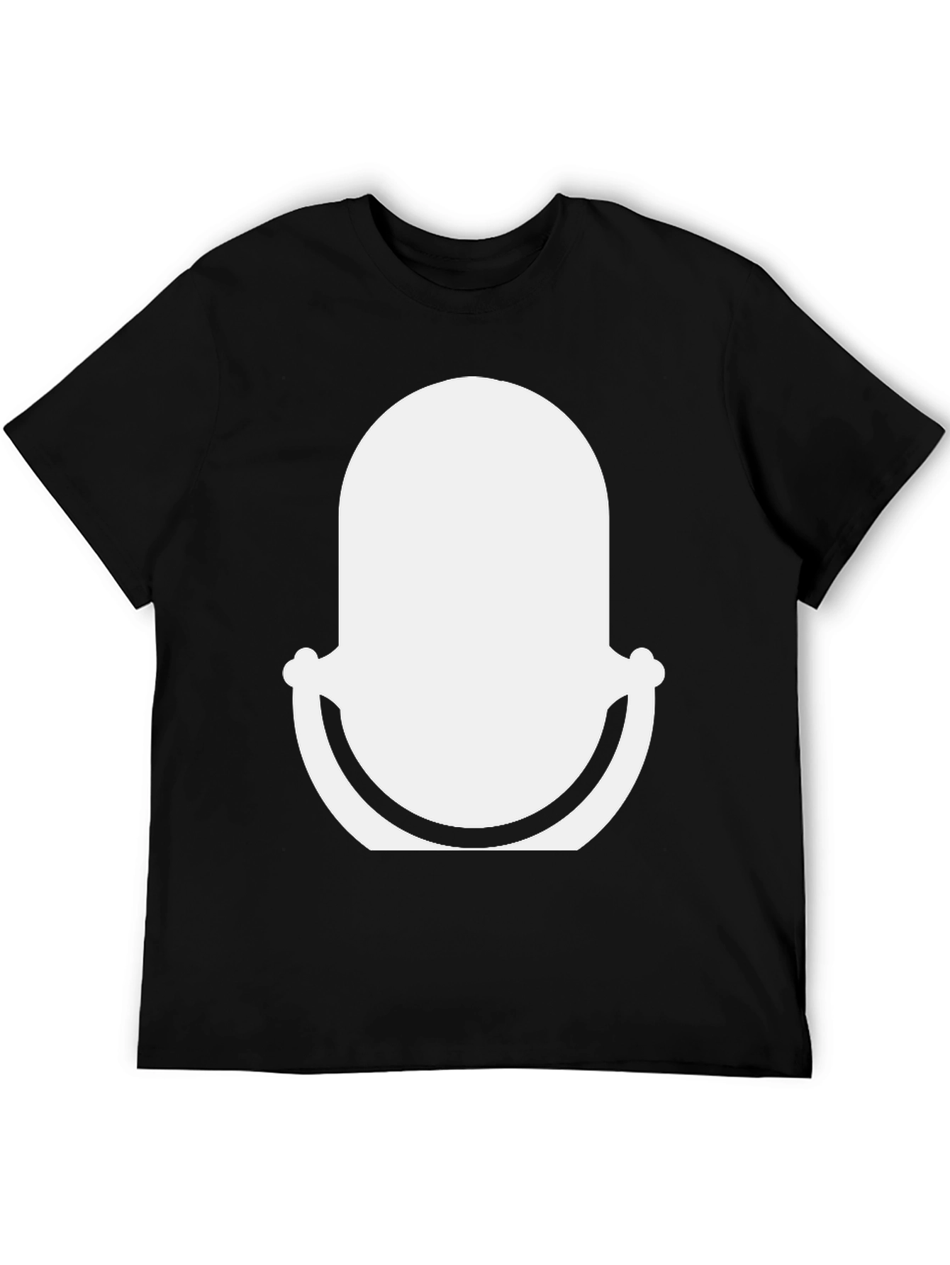 Black T-Shirt with Abstract White Graphic Design