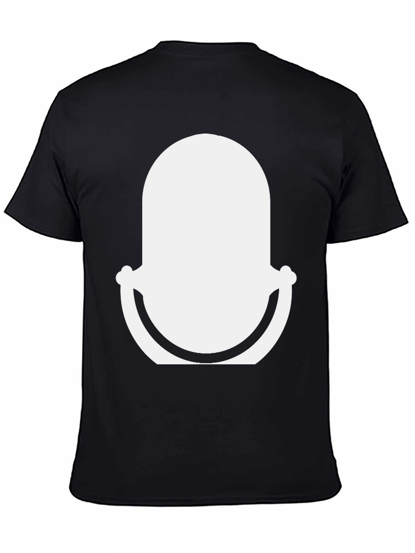 Black T-Shirt with Abstract White Graphic Design