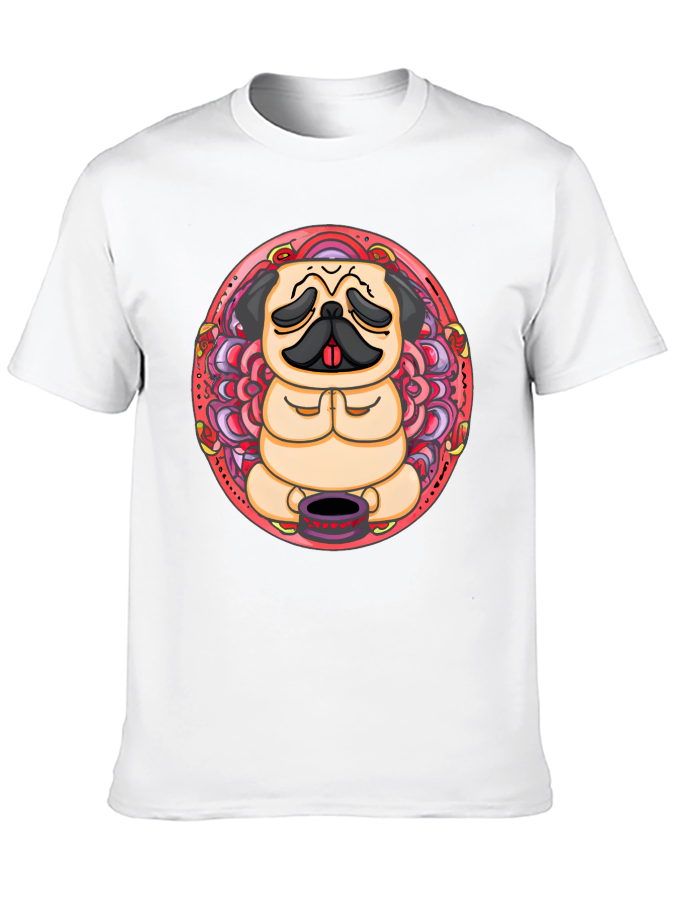 Zen Pug Graphic T-Shirt - Meditating Dog Tee