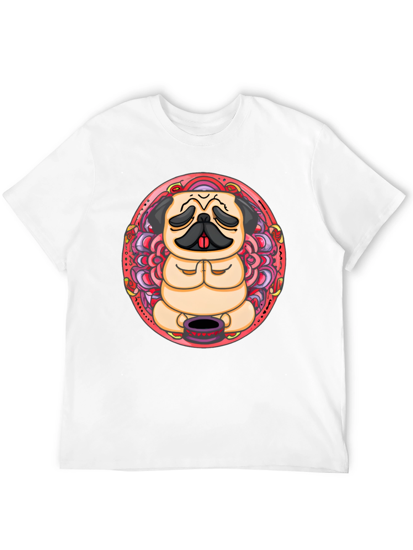Zen Pug Graphic T-Shirt - Meditating Dog Tee