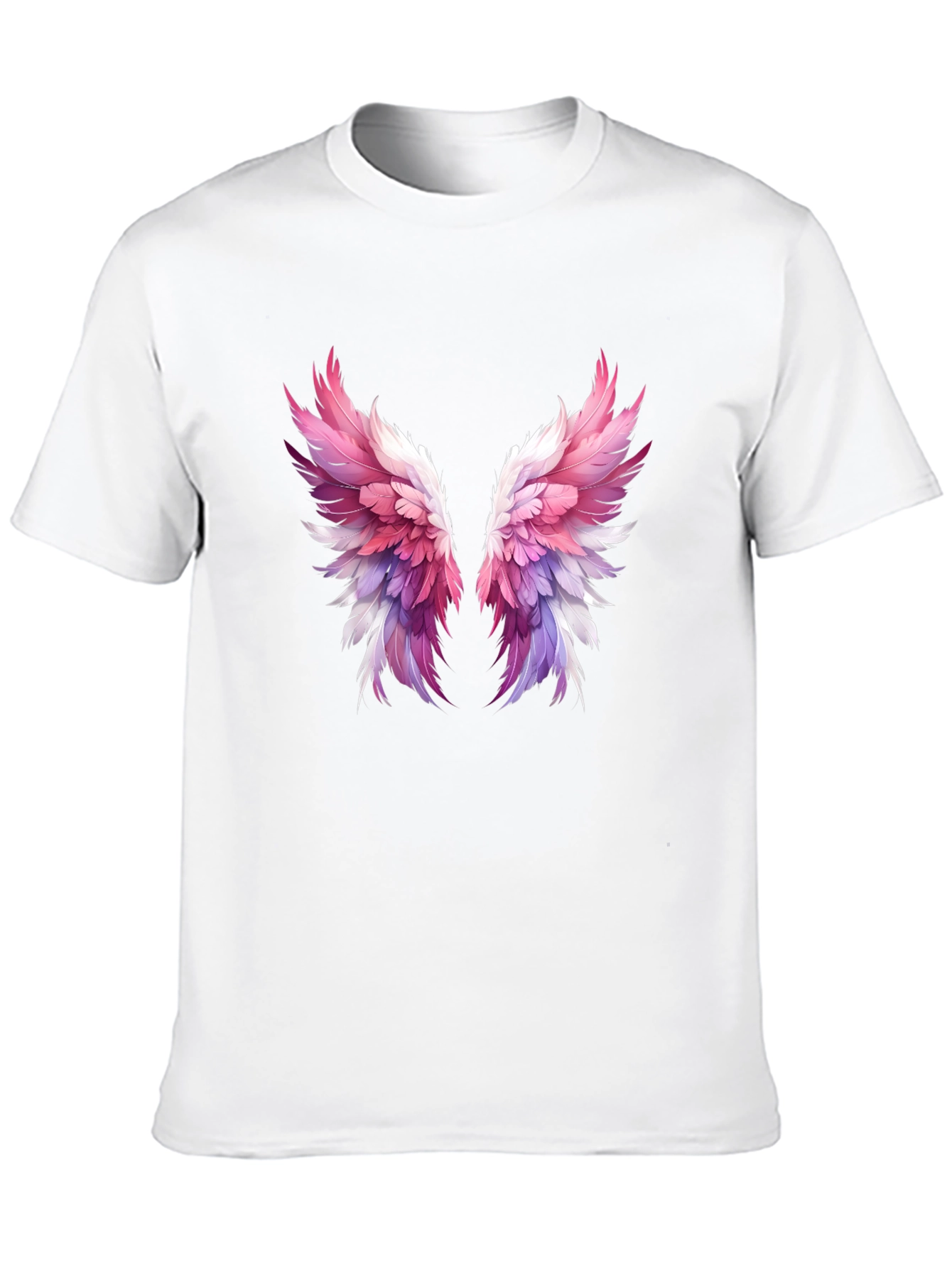 Winged Graphic Tee - Trendy Feather Print Shirt