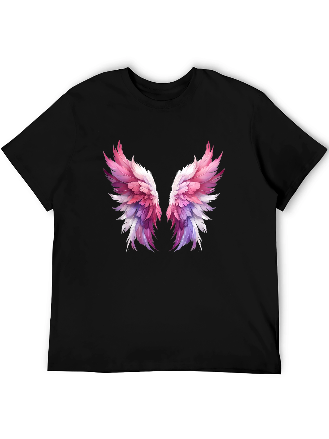 Winged Graphic Tee - Trendy Feather Print Shirt