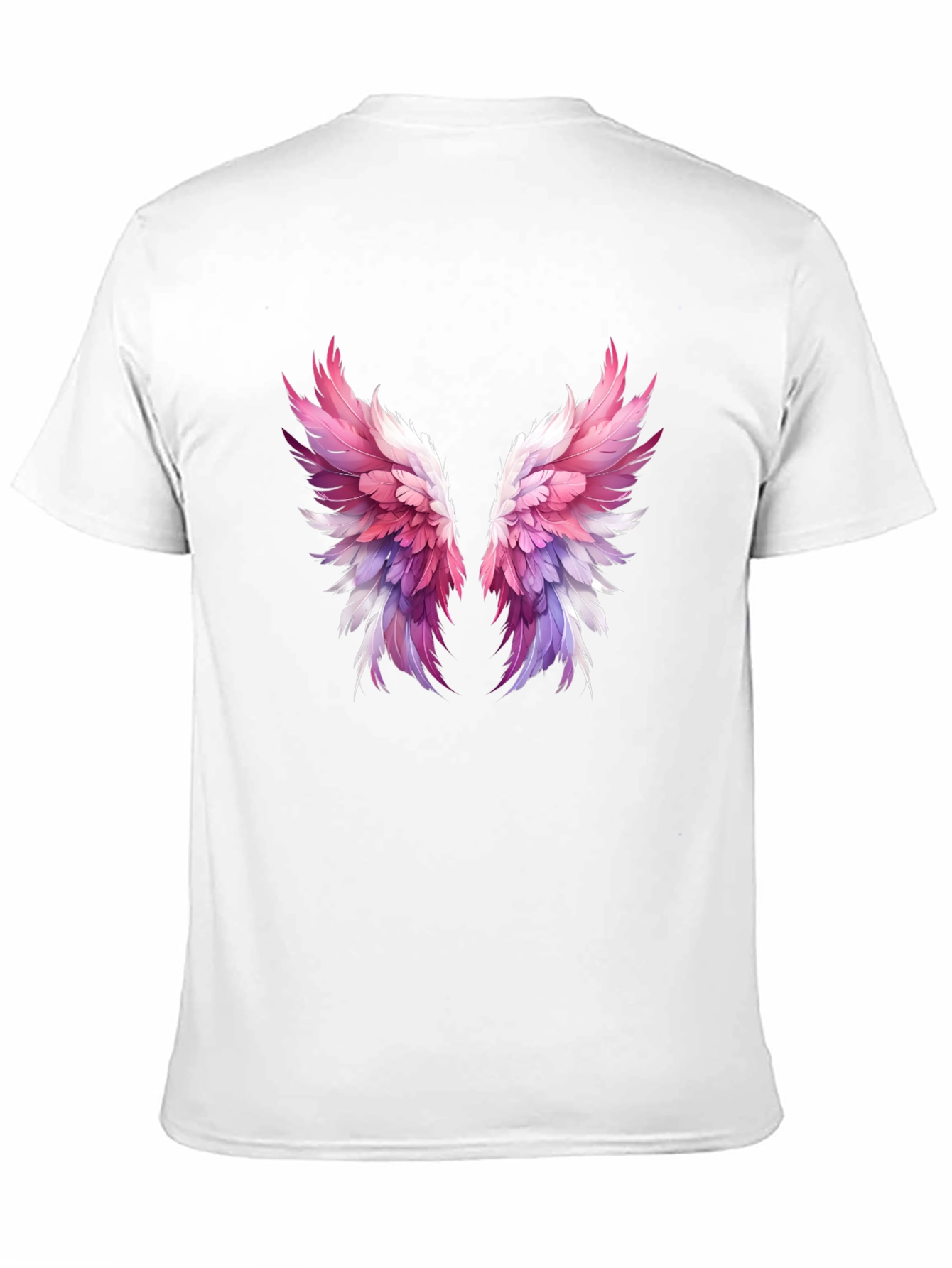 Winged Graphic Tee - Trendy Feather Print Shirt