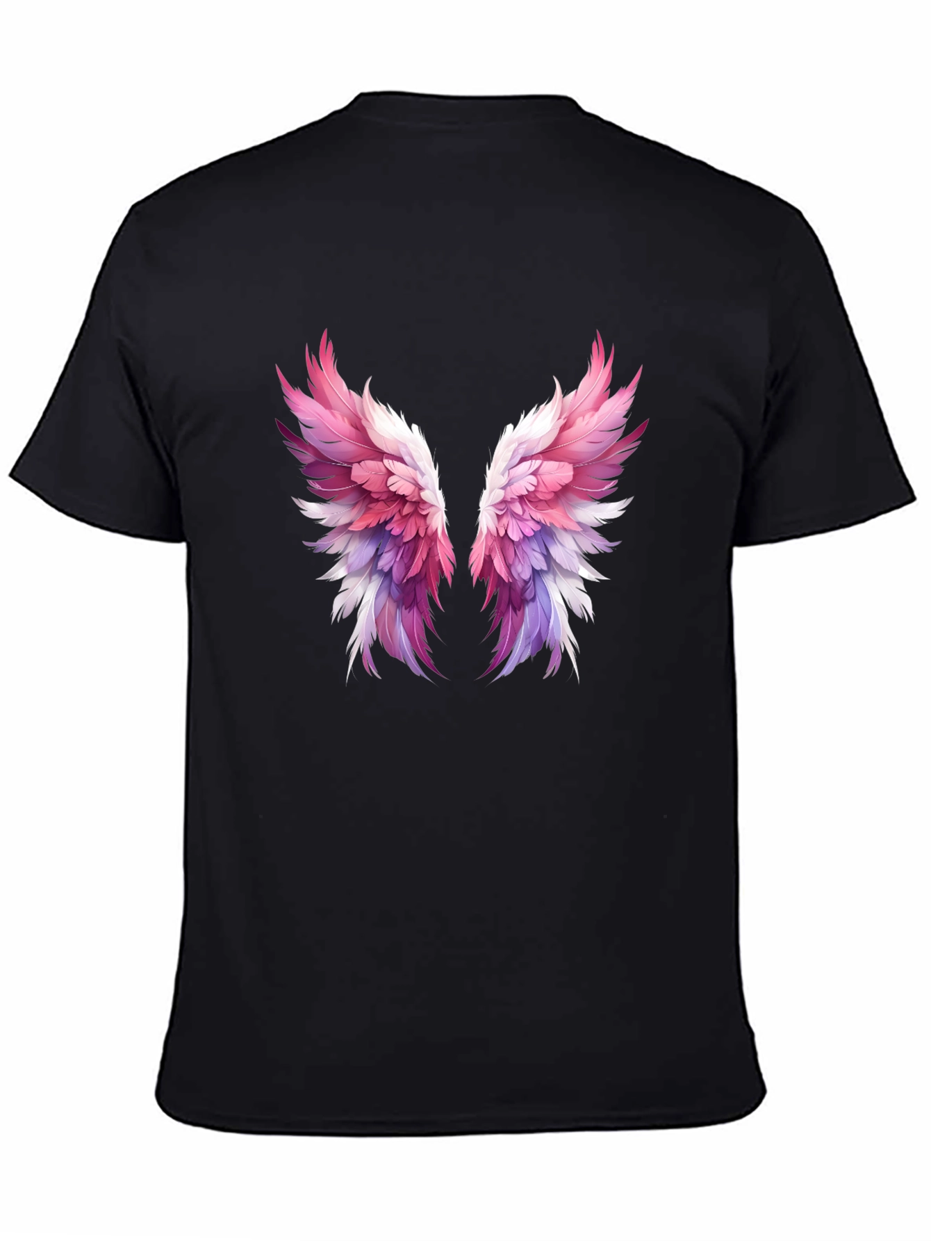 Winged Graphic Tee - Trendy Feather Print Shirt
