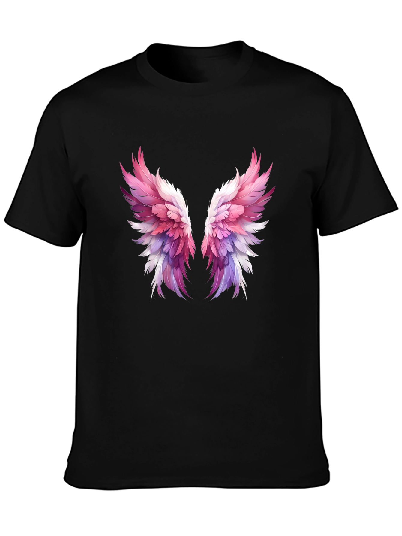 Winged Graphic Tee - Trendy Feather Print Shirt