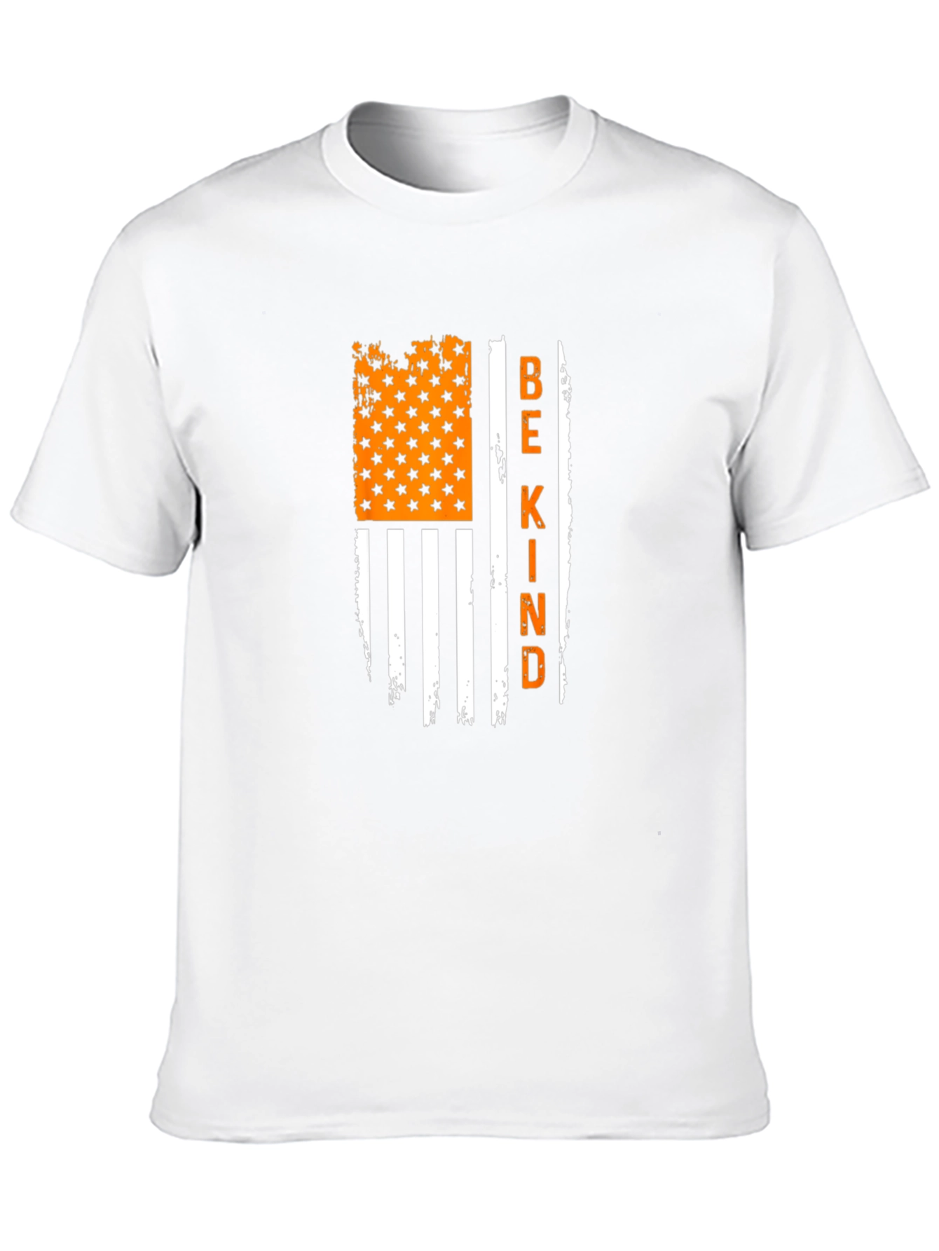 Be Kind Graphic Tee: Distressed American Flag T-Shirt