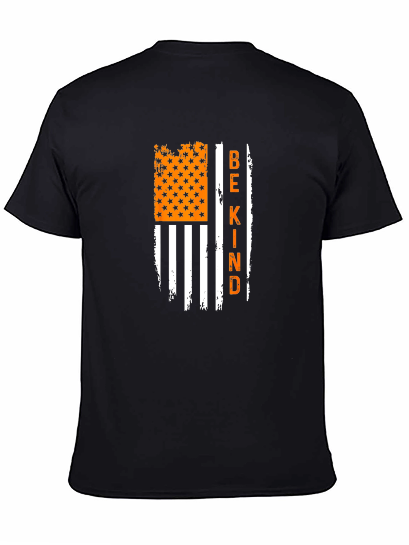 Be Kind Graphic Tee: Distressed American Flag T-Shirt
