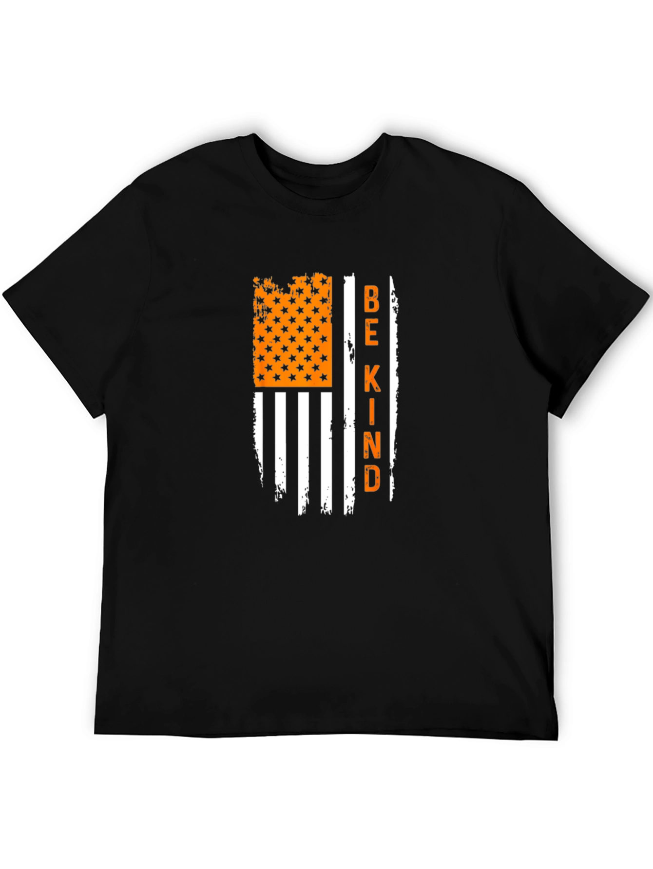 Be Kind Graphic Tee: Distressed American Flag T-Shirt