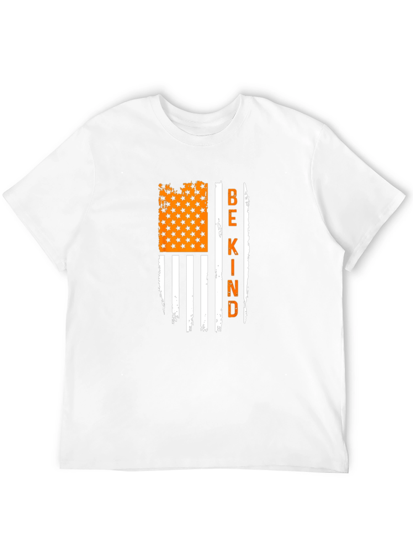 Be Kind Graphic Tee: Distressed American Flag T-Shirt