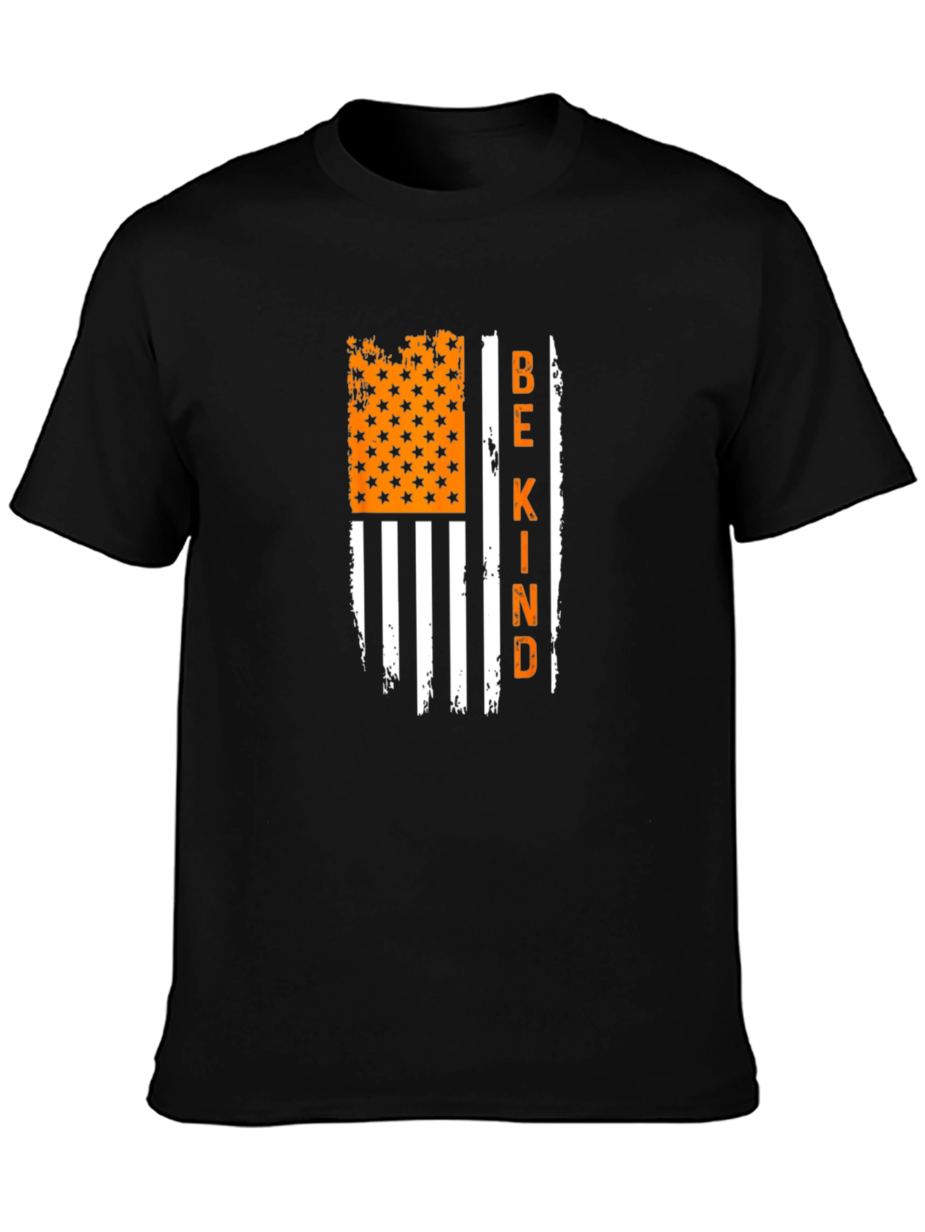 Be Kind Graphic Tee: Distressed American Flag T-Shirt