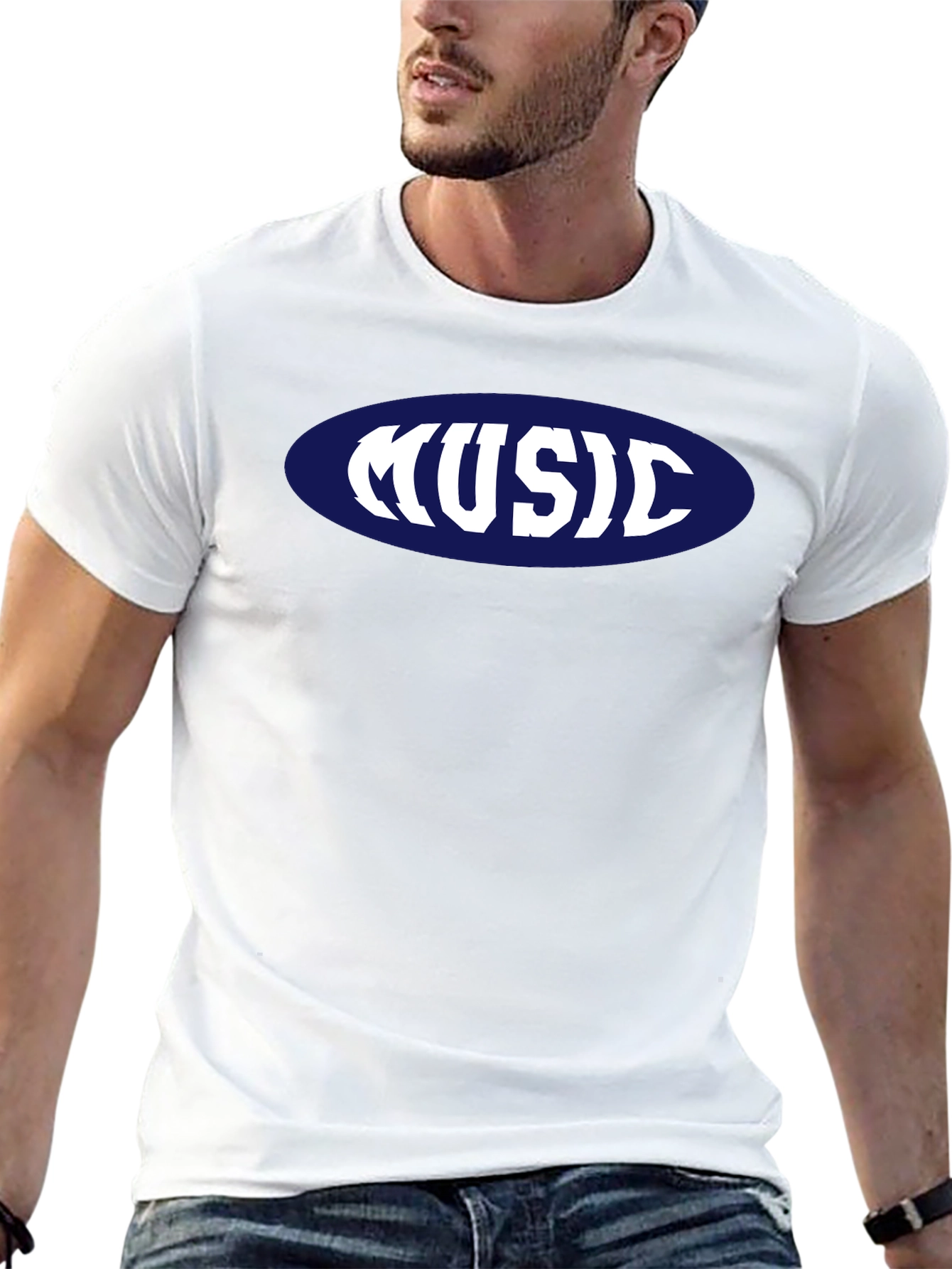Music T-Shirt - Retro Oval Design