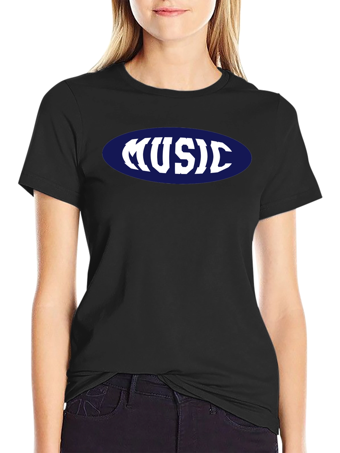 Music T-Shirt - Retro Oval Design