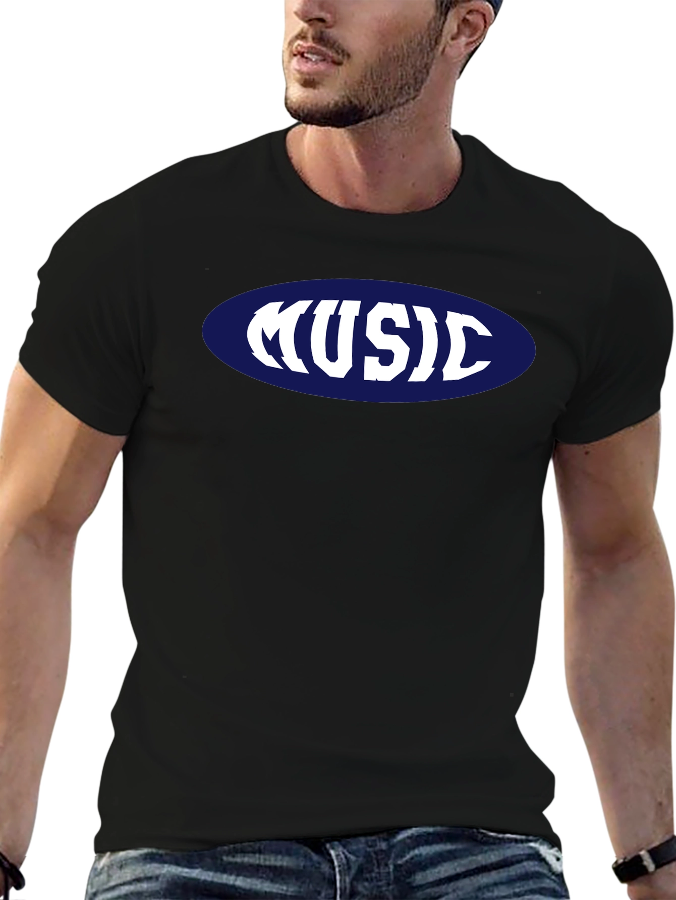 Music T-Shirt - Retro Oval Design