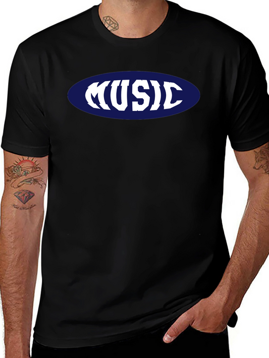 Music T-Shirt - Retro Oval Design