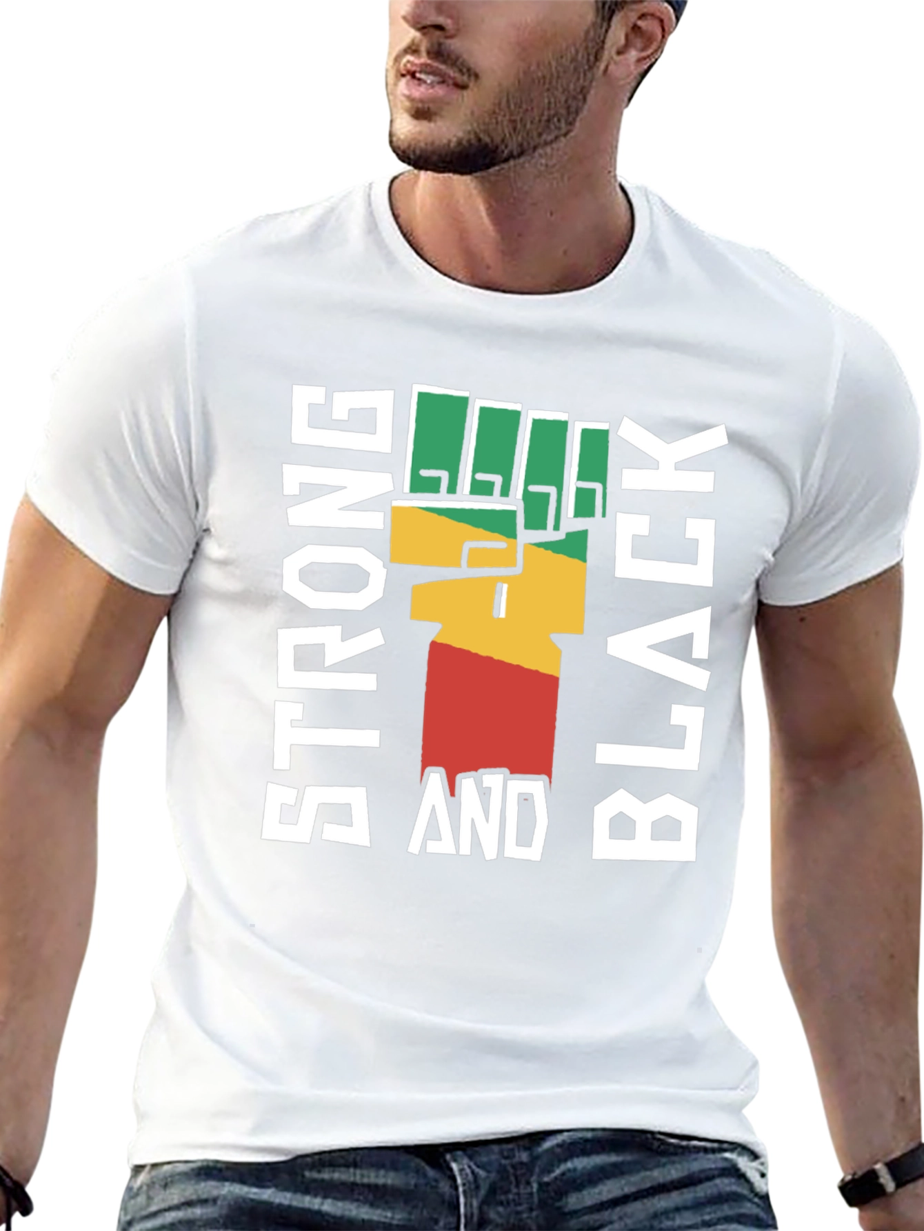 Strong And Black Fist Graphic Tee - Empowering Design
