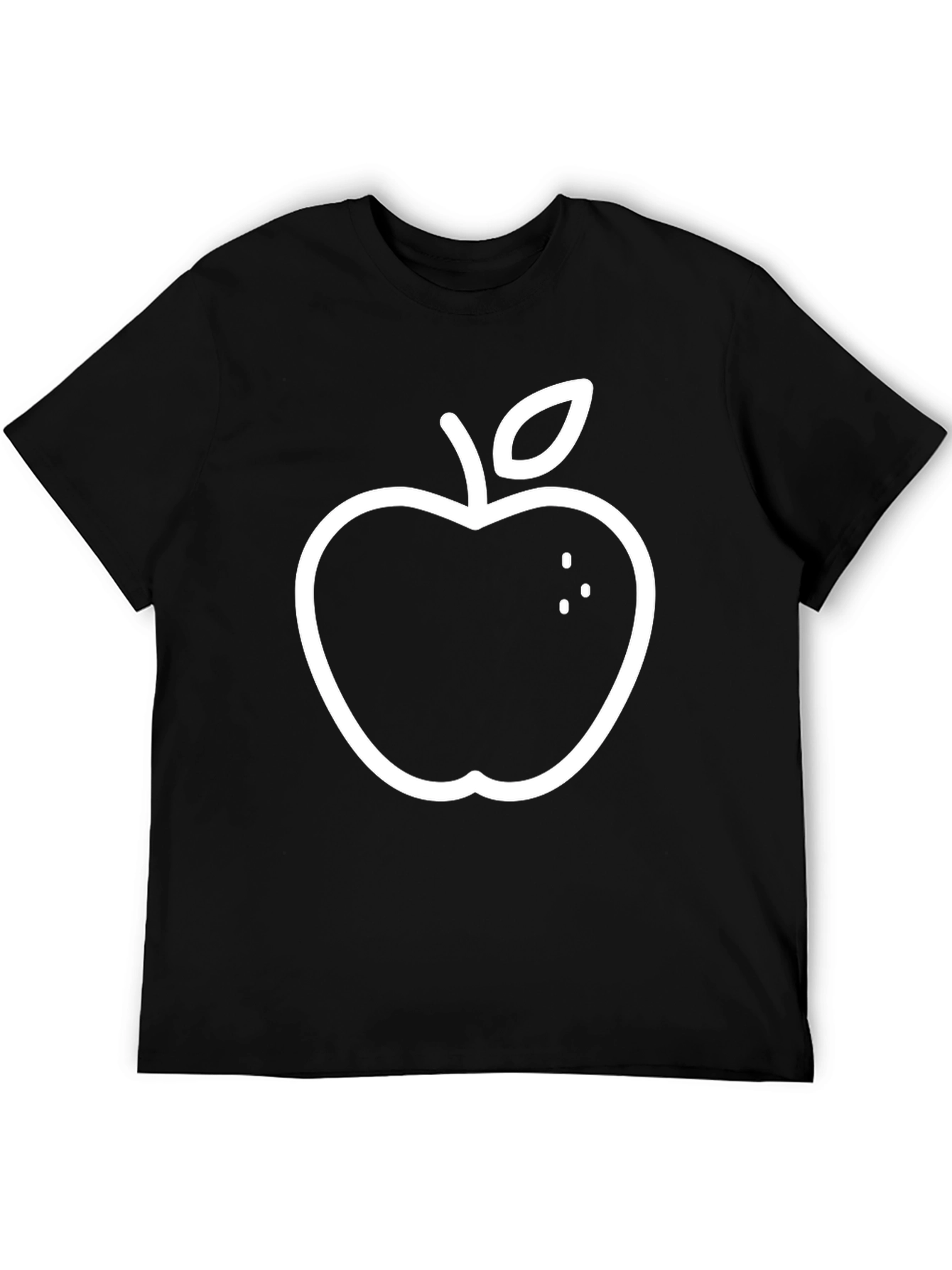 Apple Graphic Print Black T-Shirt