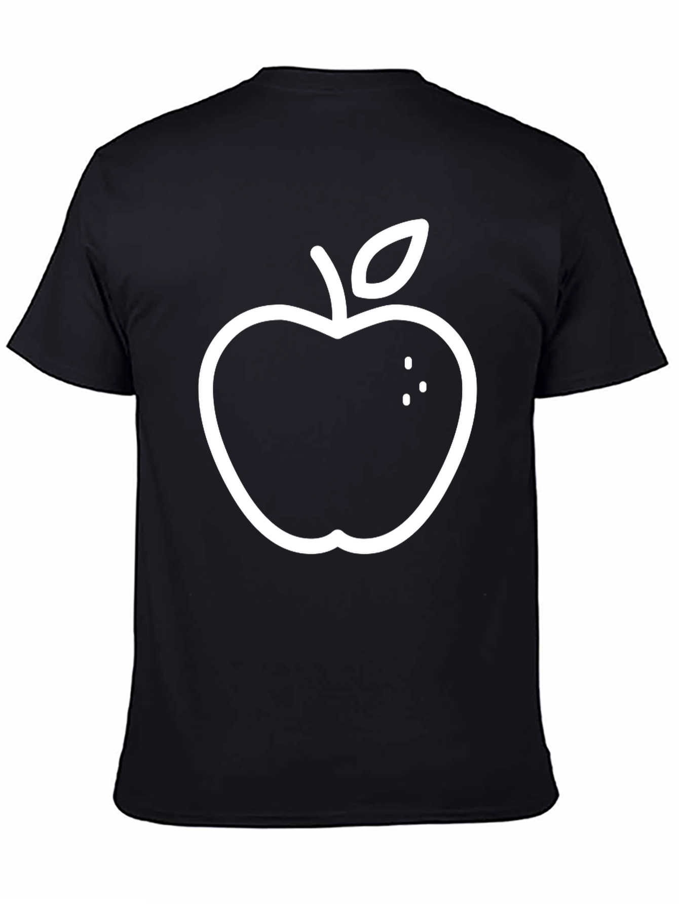 Apple Graphic Print Black T-Shirt