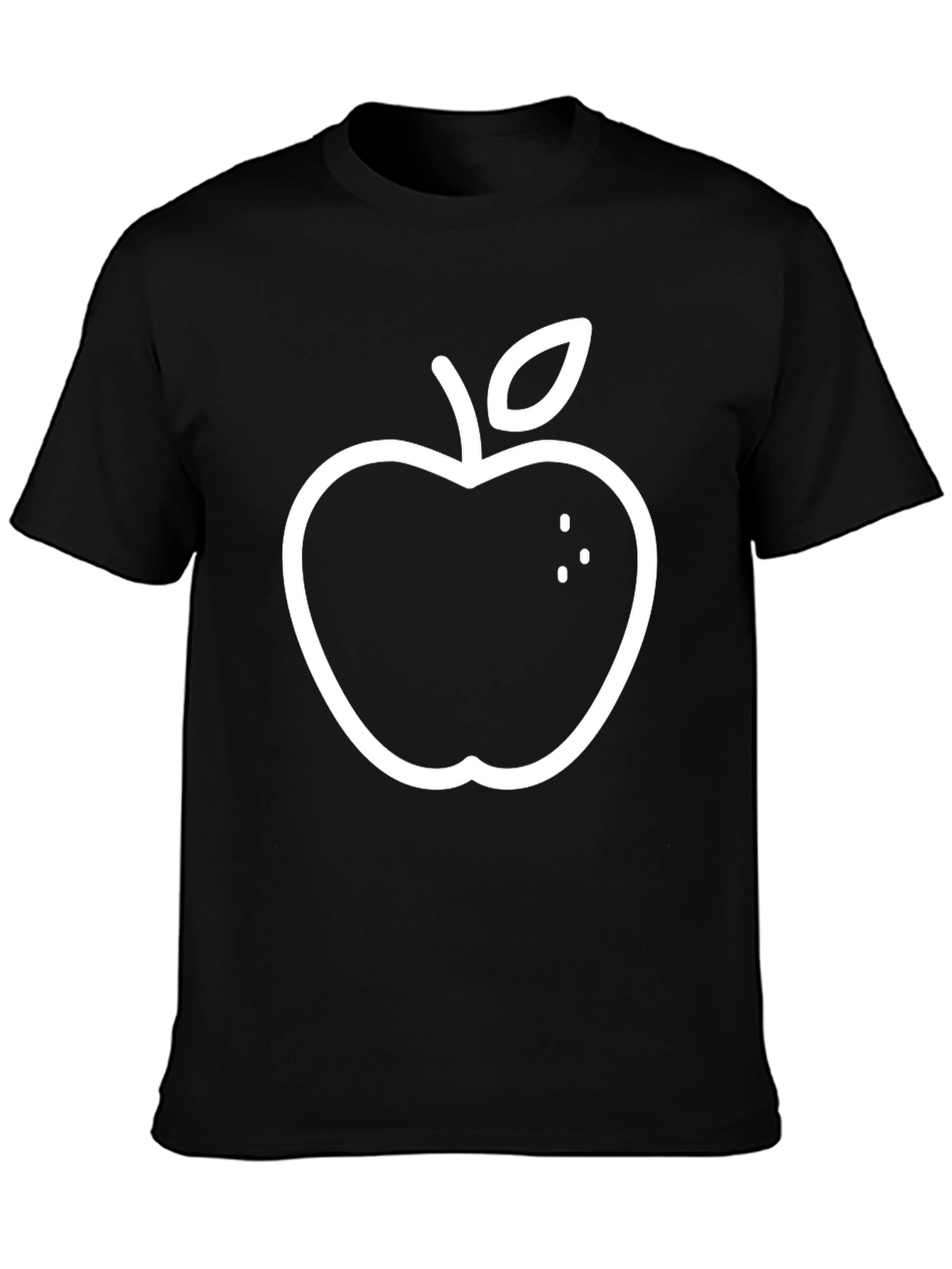 Apple Graphic Print Black T-Shirt