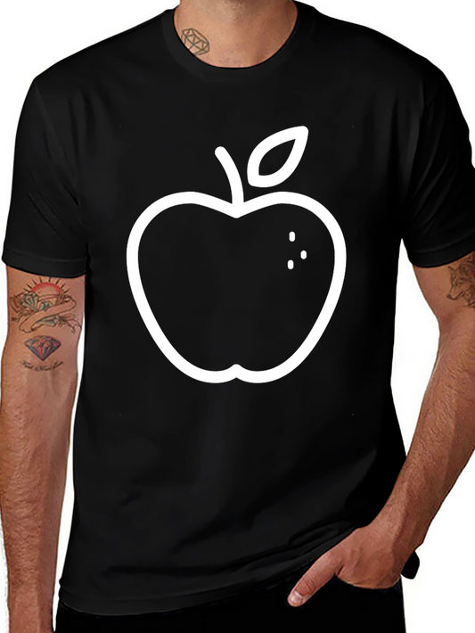 Apple Graphic Print Black T-Shirt