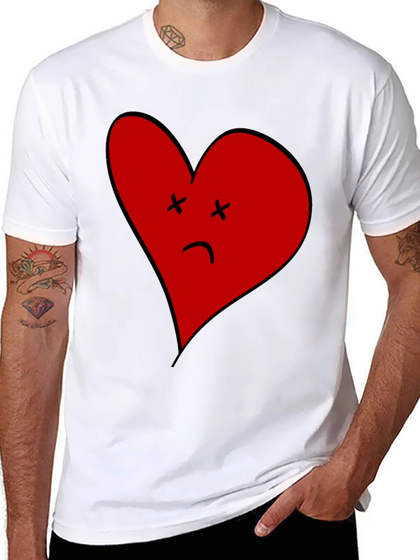 Sad Heart Graphic Tee - Unisex Black T-Shirt