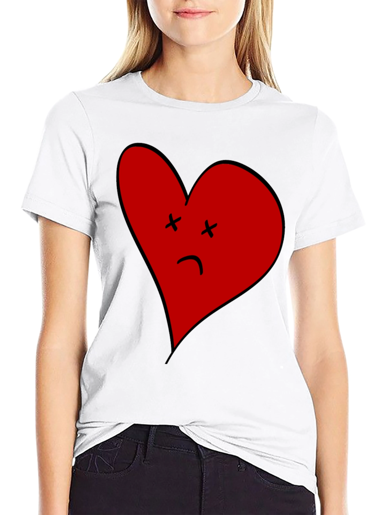 Sad Heart Graphic Tee - Unisex Black T-Shirt