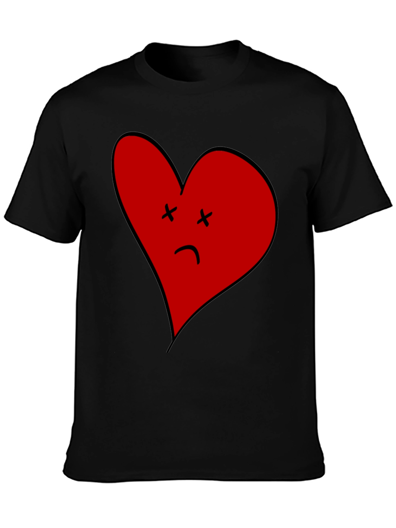 Sad Heart Graphic Tee - Unisex Black T-Shirt