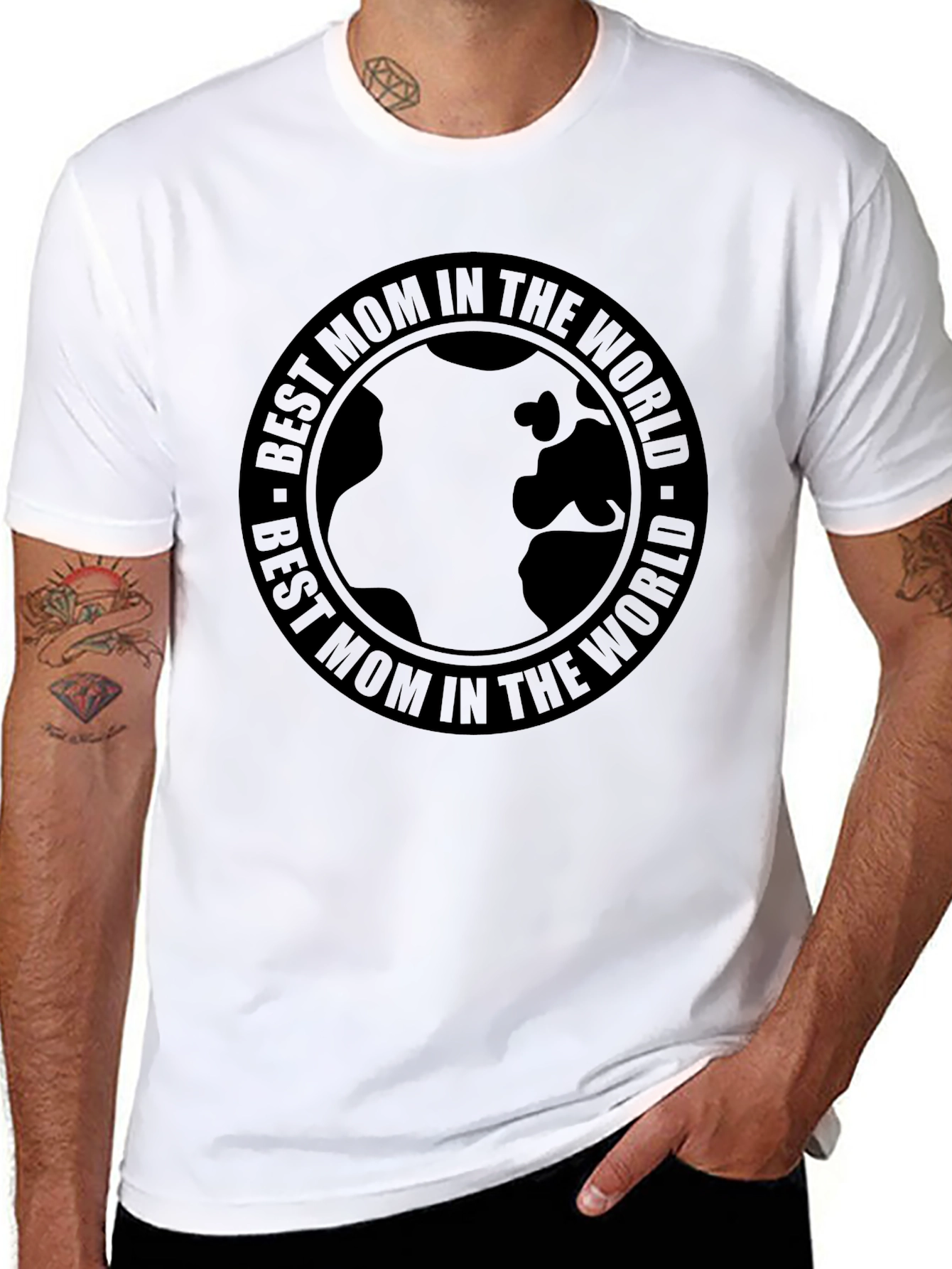 Best Mom in the World Black Graphic T-Shirt