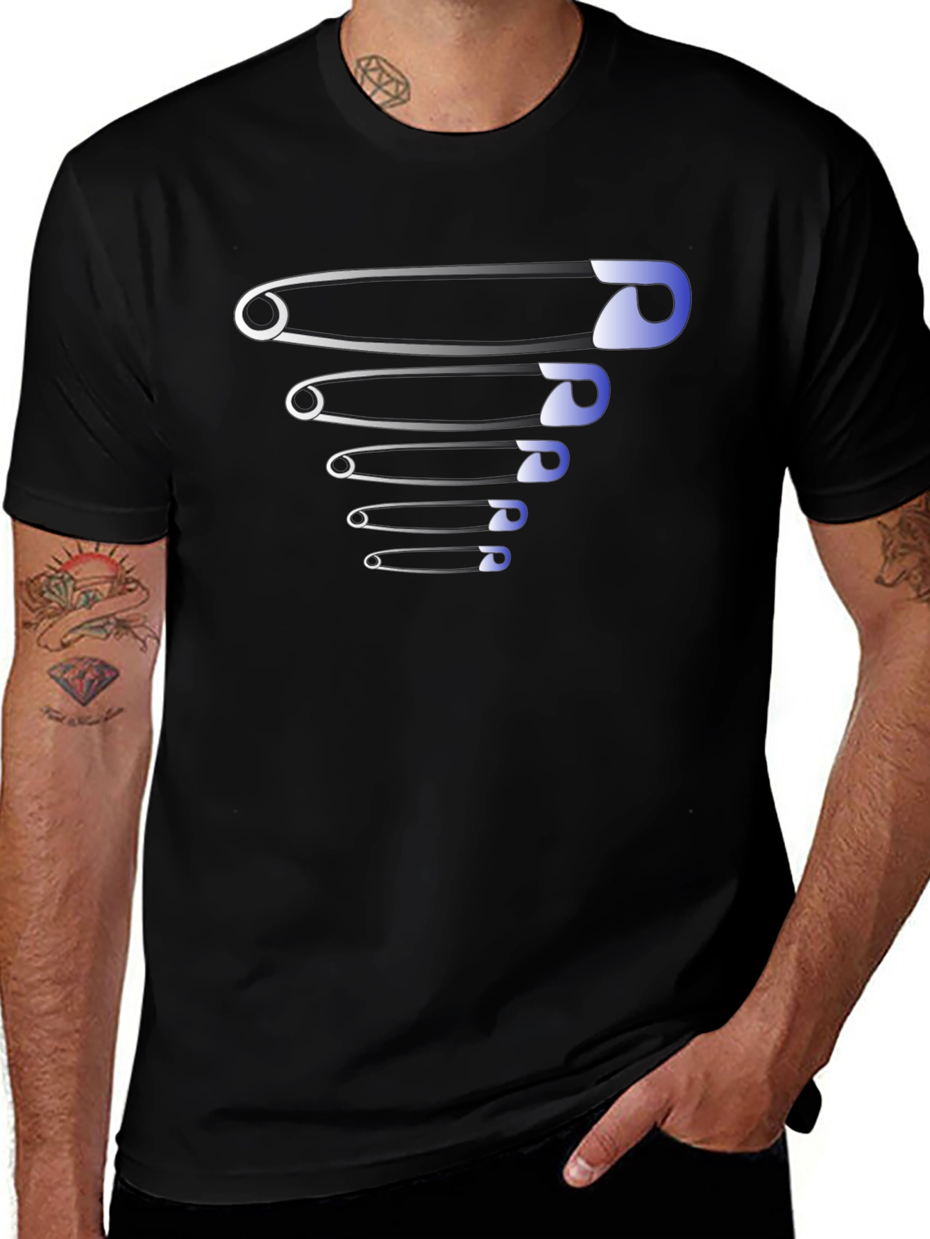 Safety Pins Graphic Tee - Stylish Design