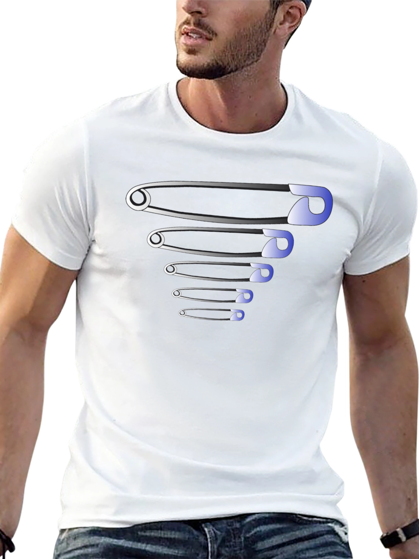 Safety Pins Graphic Tee - Stylish Design