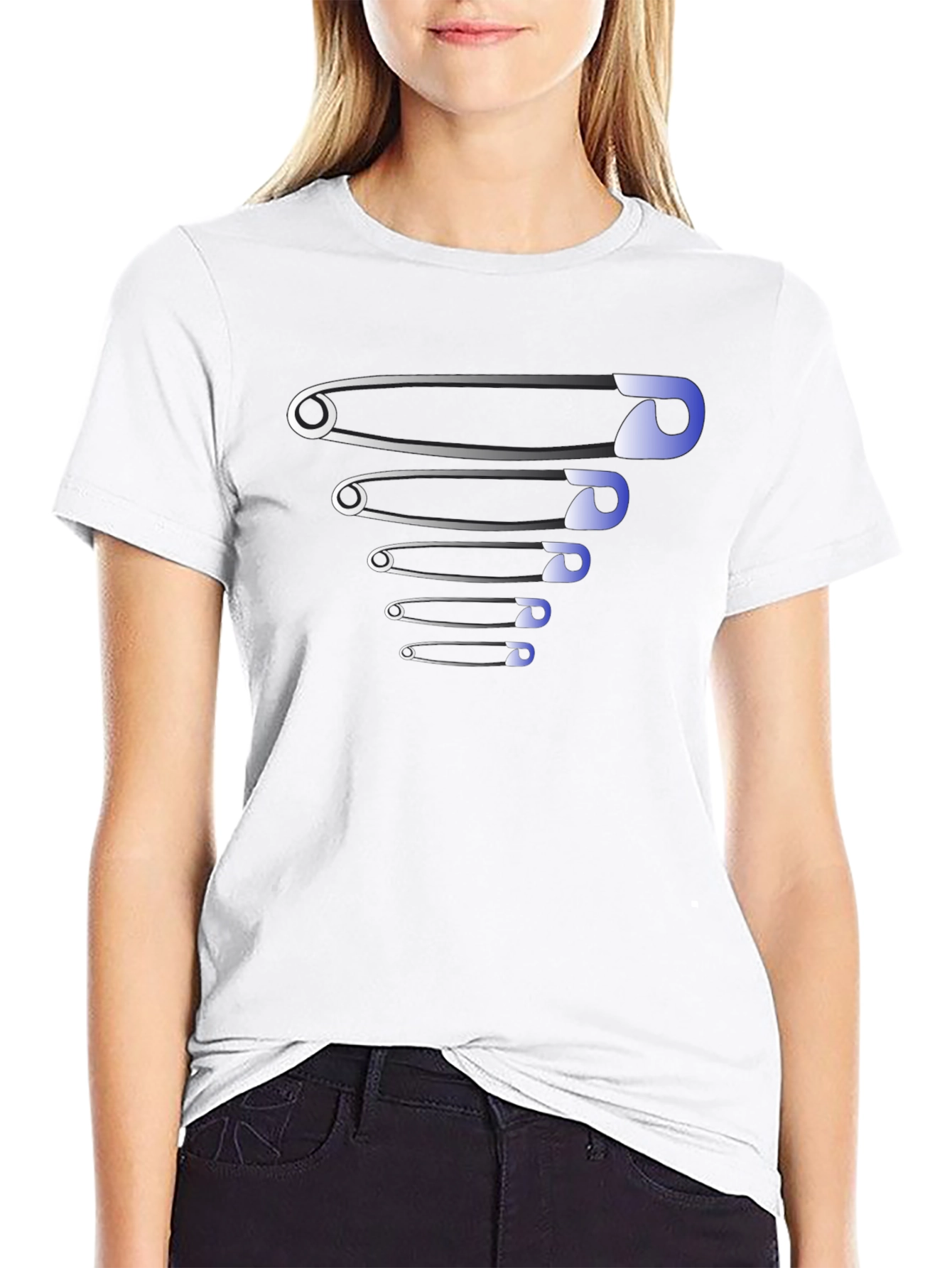 Safety Pins Graphic Tee - Stylish Design