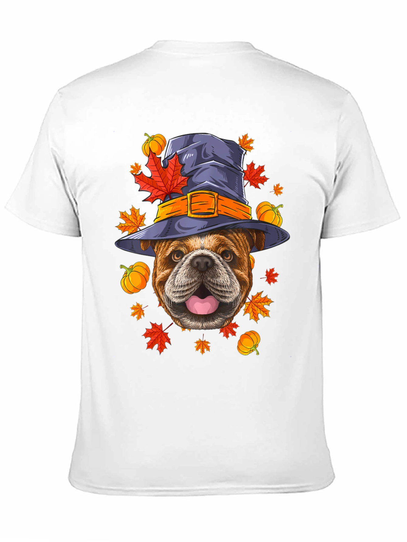 Bulldog Witch Hat Fall T-Shirt