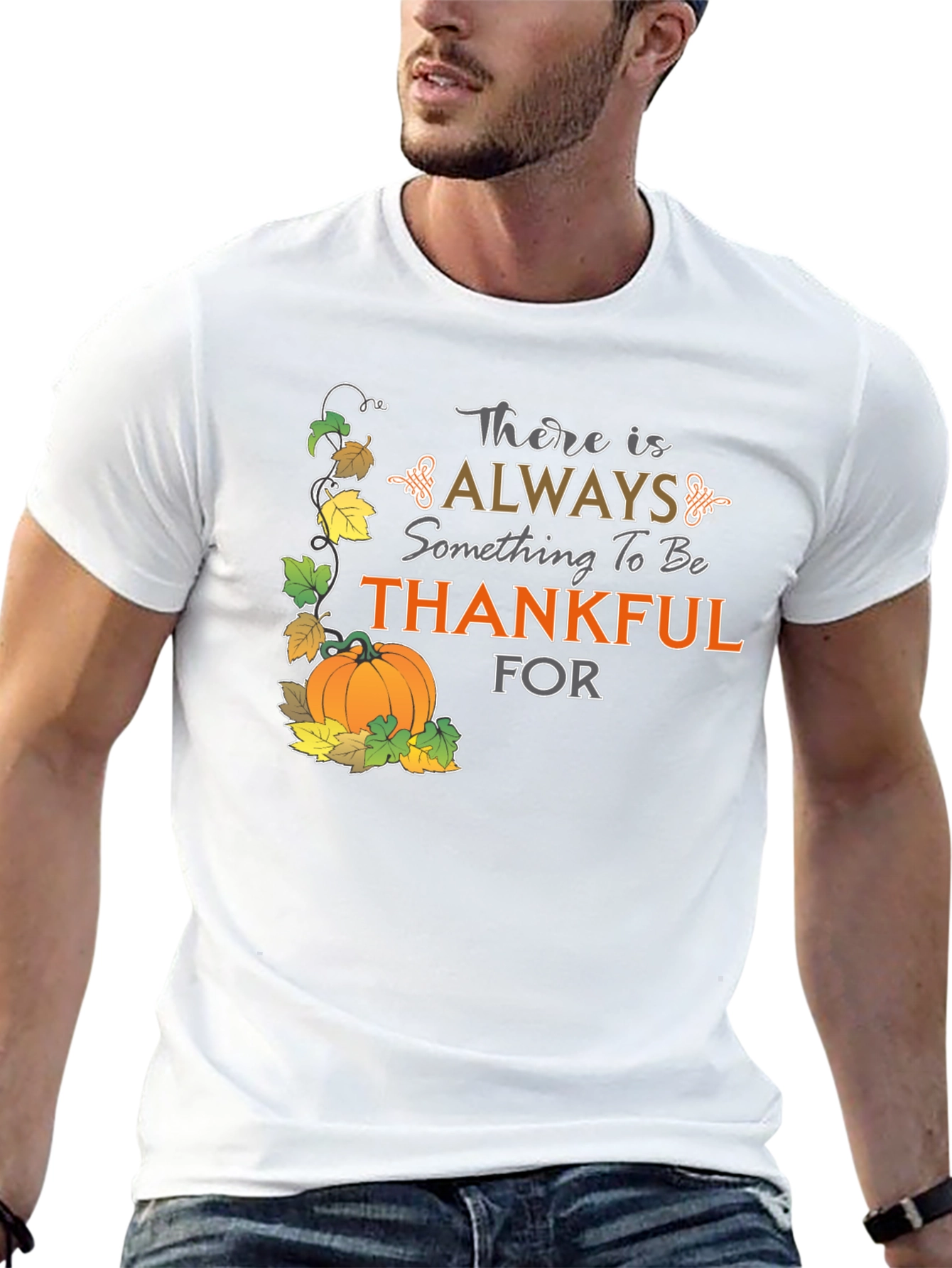 Thankful Graphic T-Shirt - Fall Harvest Design