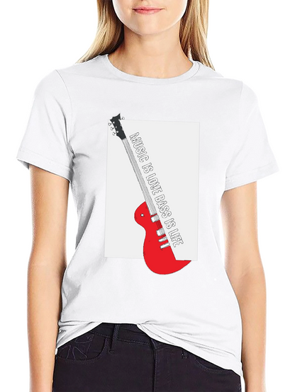 Music is Love Bass is Life Black T-Shirt