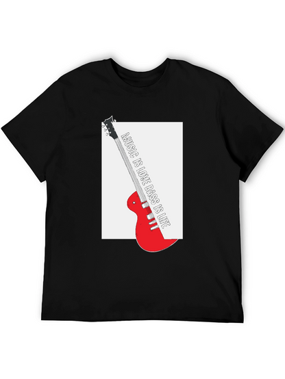 Music is Love Bass is Life Black T-Shirt