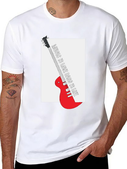 Music is Love Bass is Life Black T-Shirt