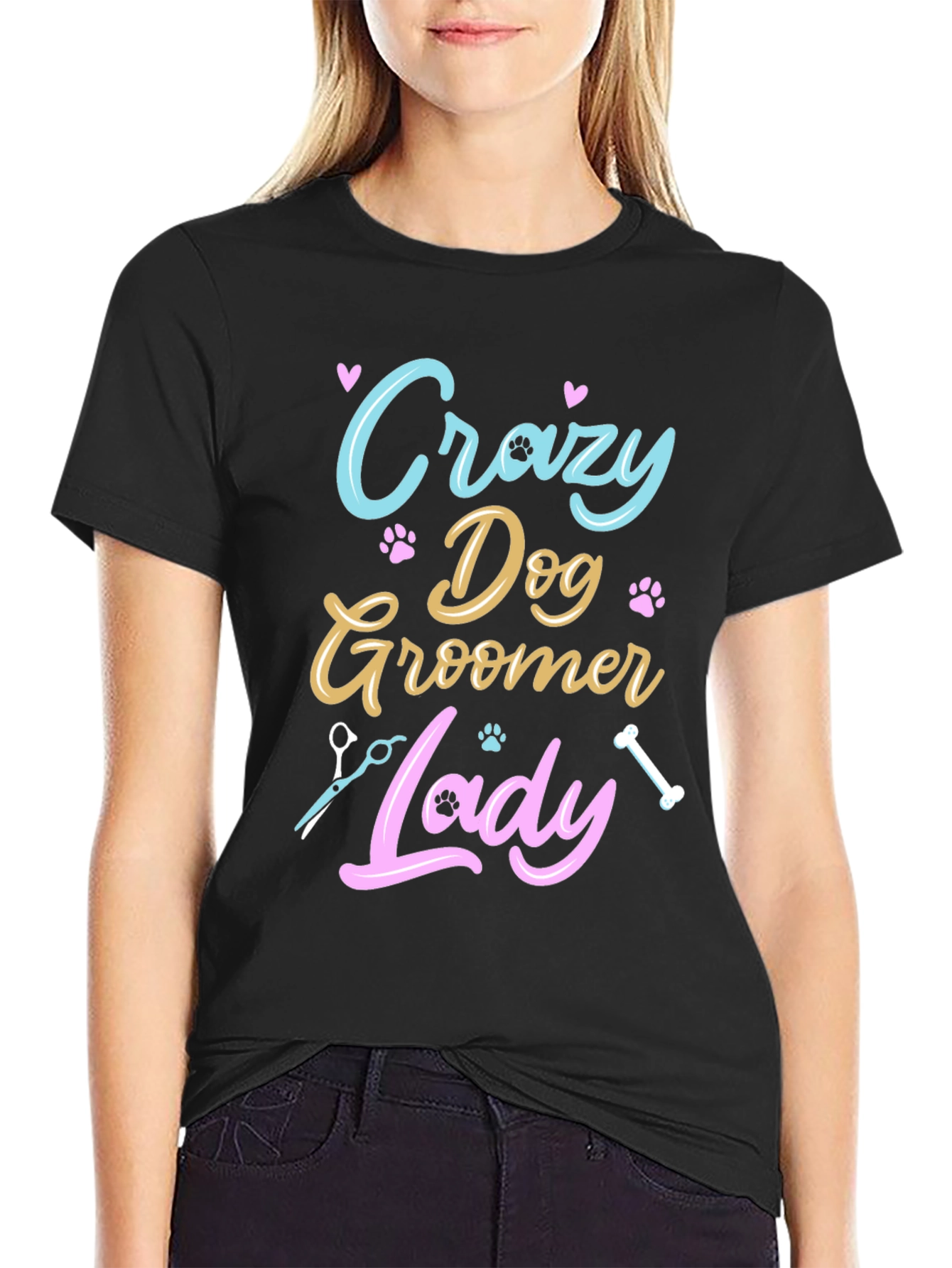Crazy Dog Groomer Lady T-Shirt