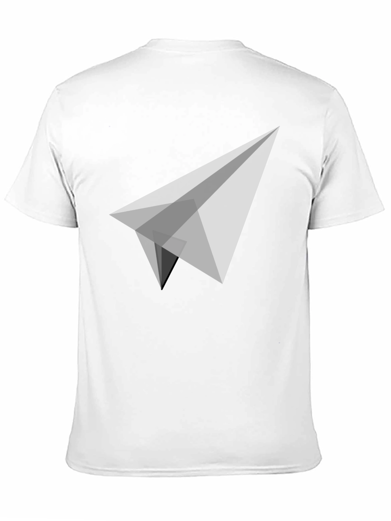 Geometric Paper Plane Graphic Tee - Sleek Black T-Shirt