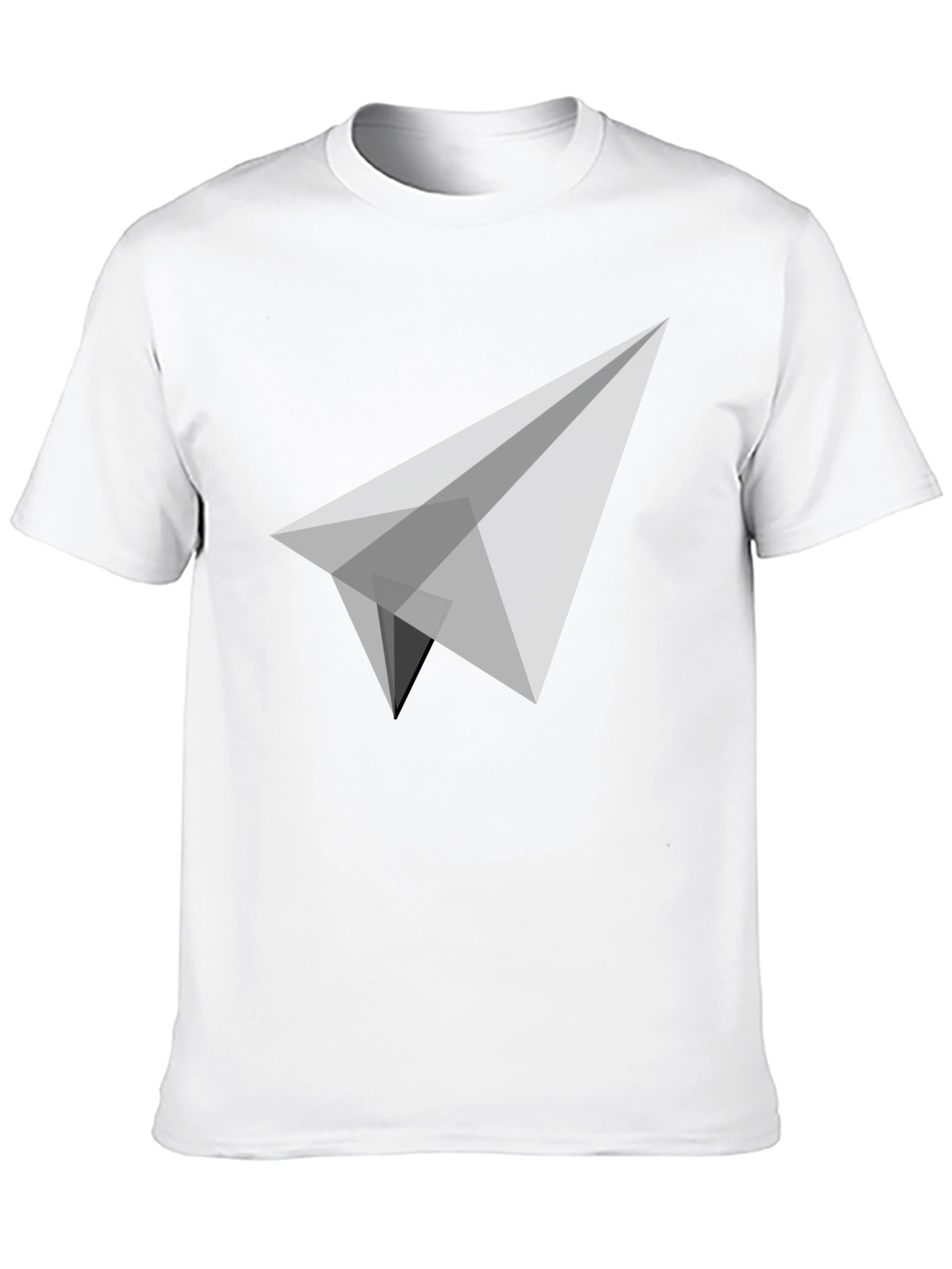 Geometric Paper Plane Graphic Tee - Sleek Black T-Shirt