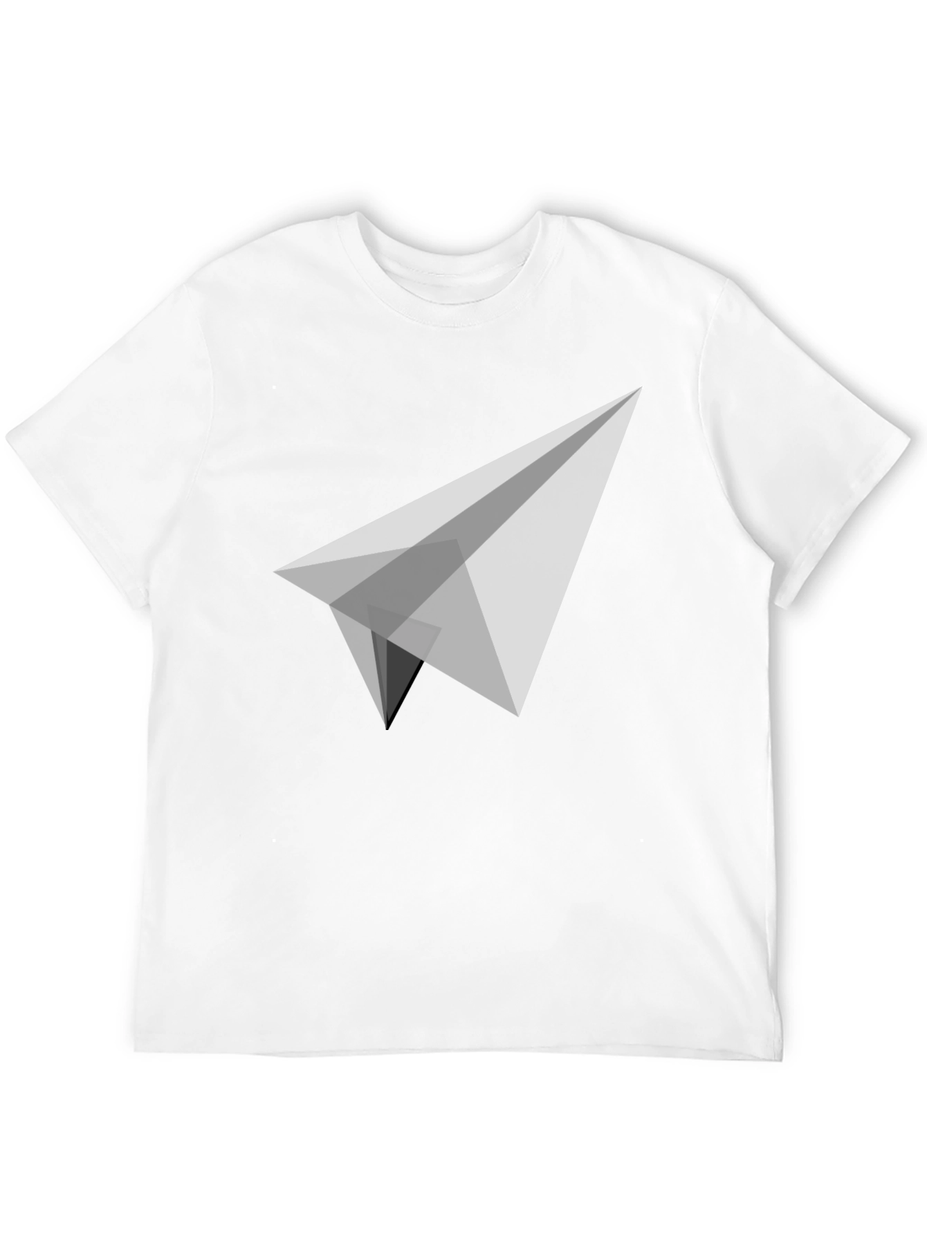 Geometric Paper Plane Graphic Tee - Sleek Black T-Shirt